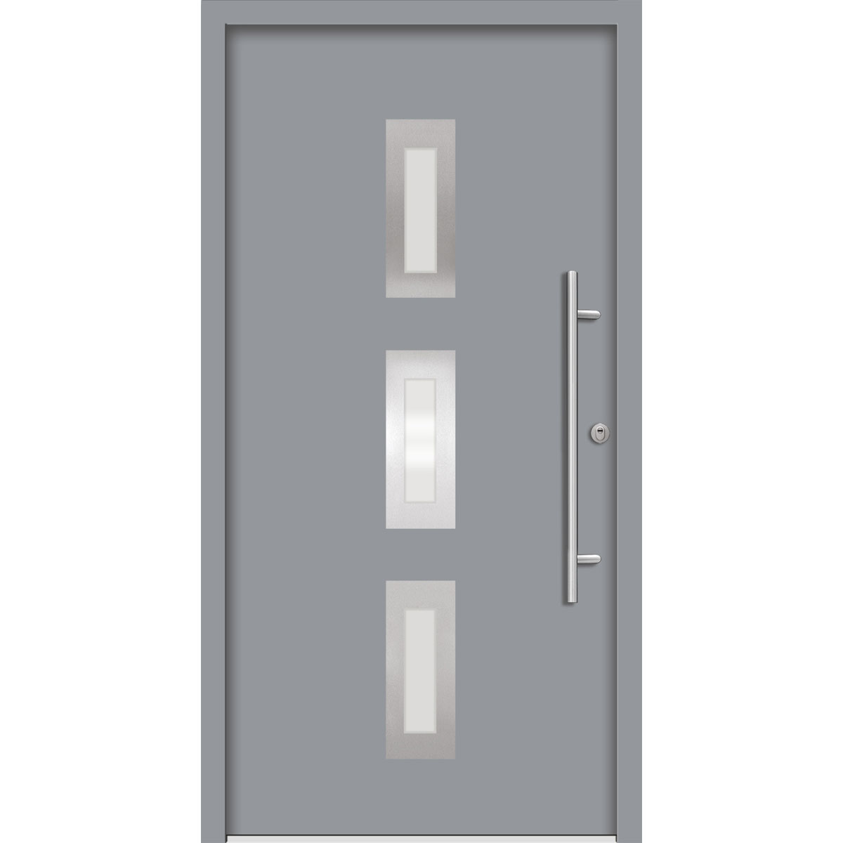 SplenDoor Premium-Haustür Passivedoor Aalborg energiesparend grau 100 x 210 cm rechts