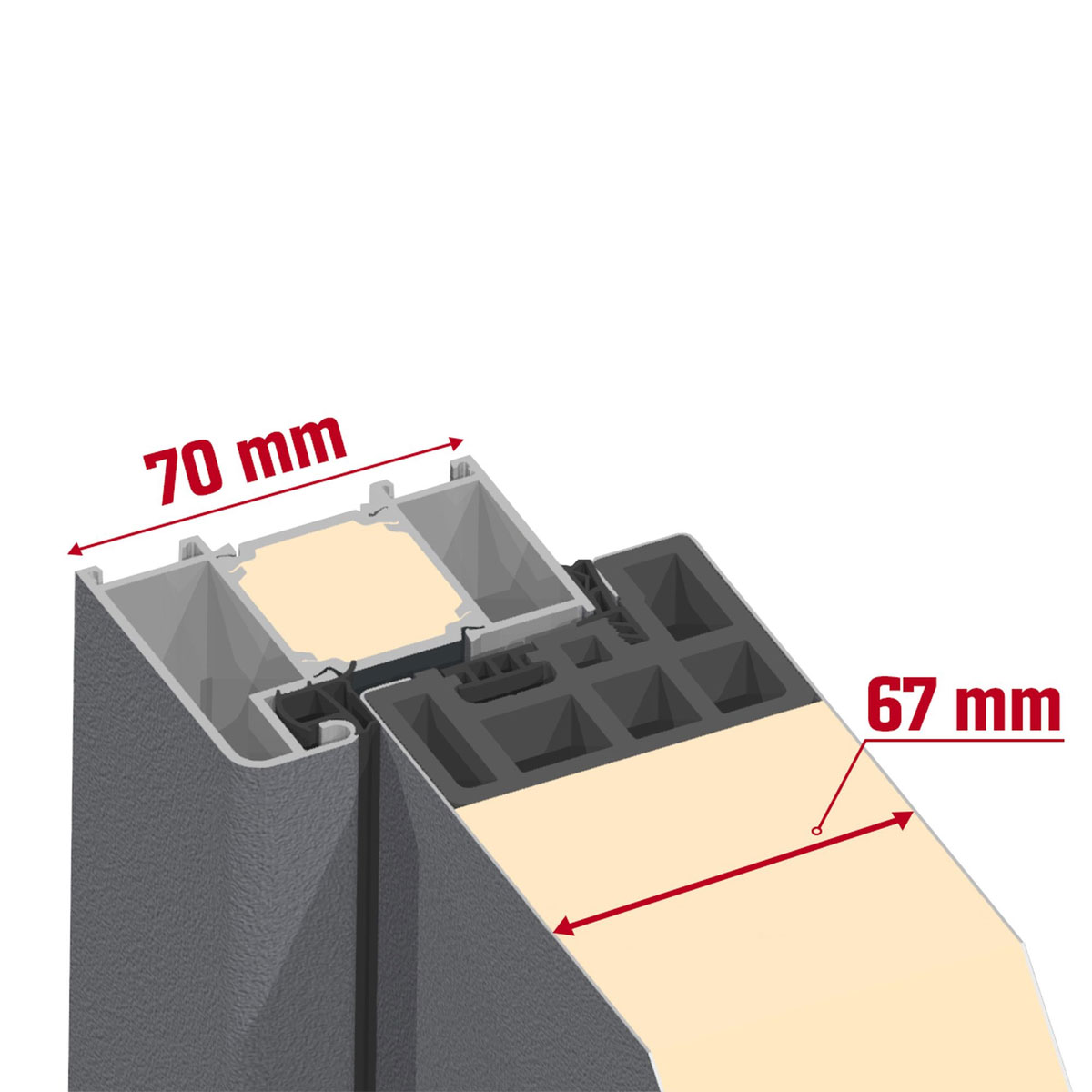 SplenDoor  Premium-Haustür Passivedoor Lund energiesparend anthrazit 100 x 210 cm rechts Bild 6