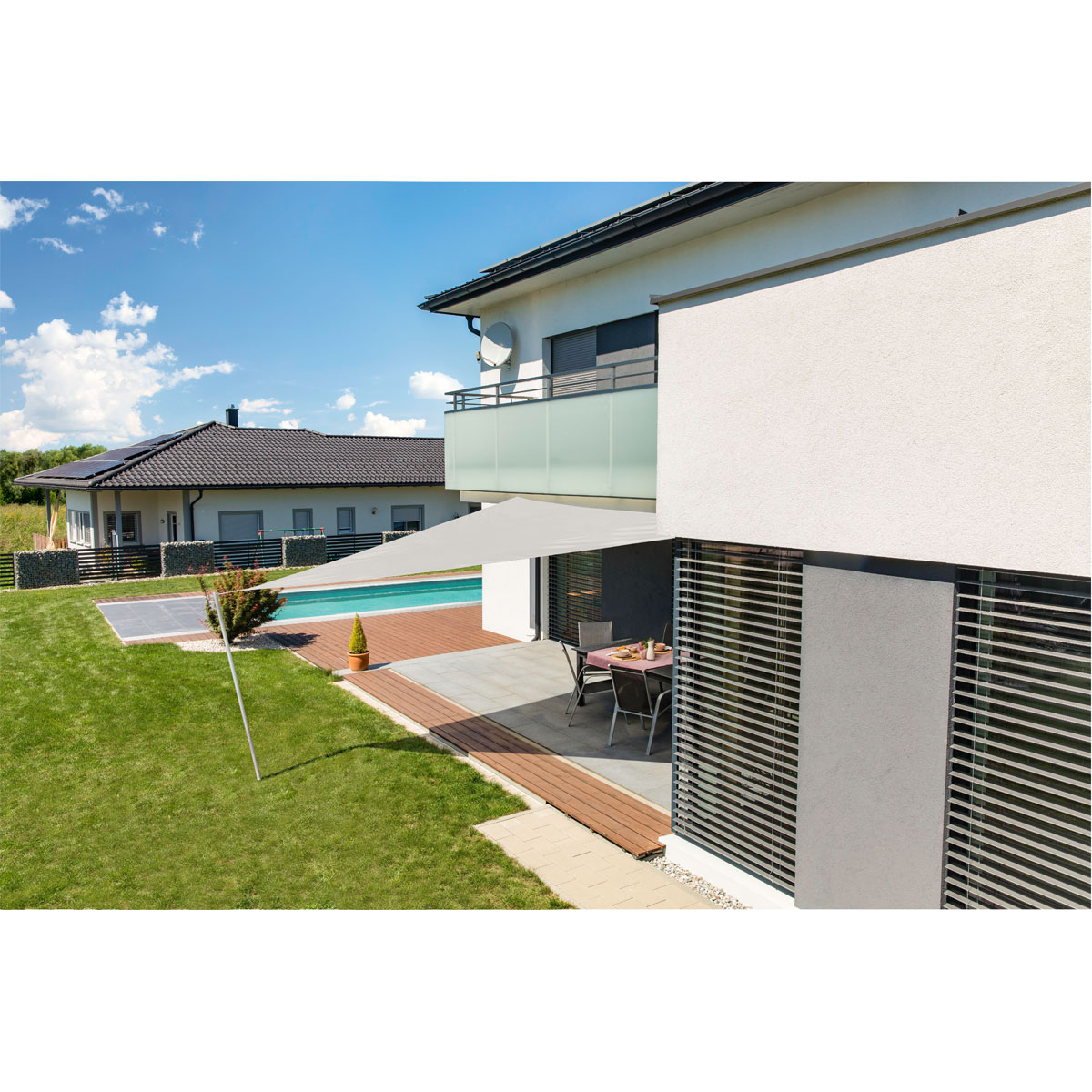 Dreieck-Segel Cannes 5 x 5 x 5 m grey Bild 3