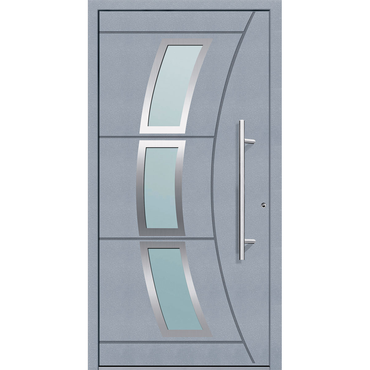 Aluminium-Sicherheitshaustür Turin/Venedig grau 85-125 x 185-225 cm