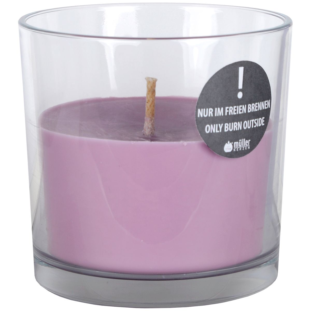 Müller-Licht Outdoor Kerzenglas 140x140mm flieder