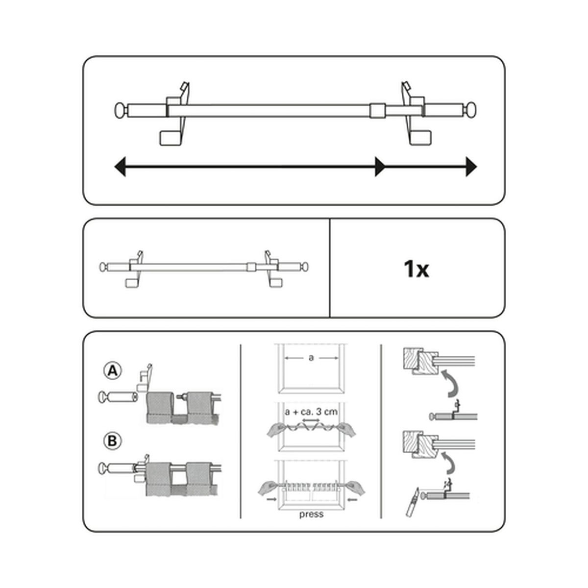 Gardinia Gardinénstange Filigrano Kugel 80-110 cm Durchmesser 8/10 cm weiß Bild 8