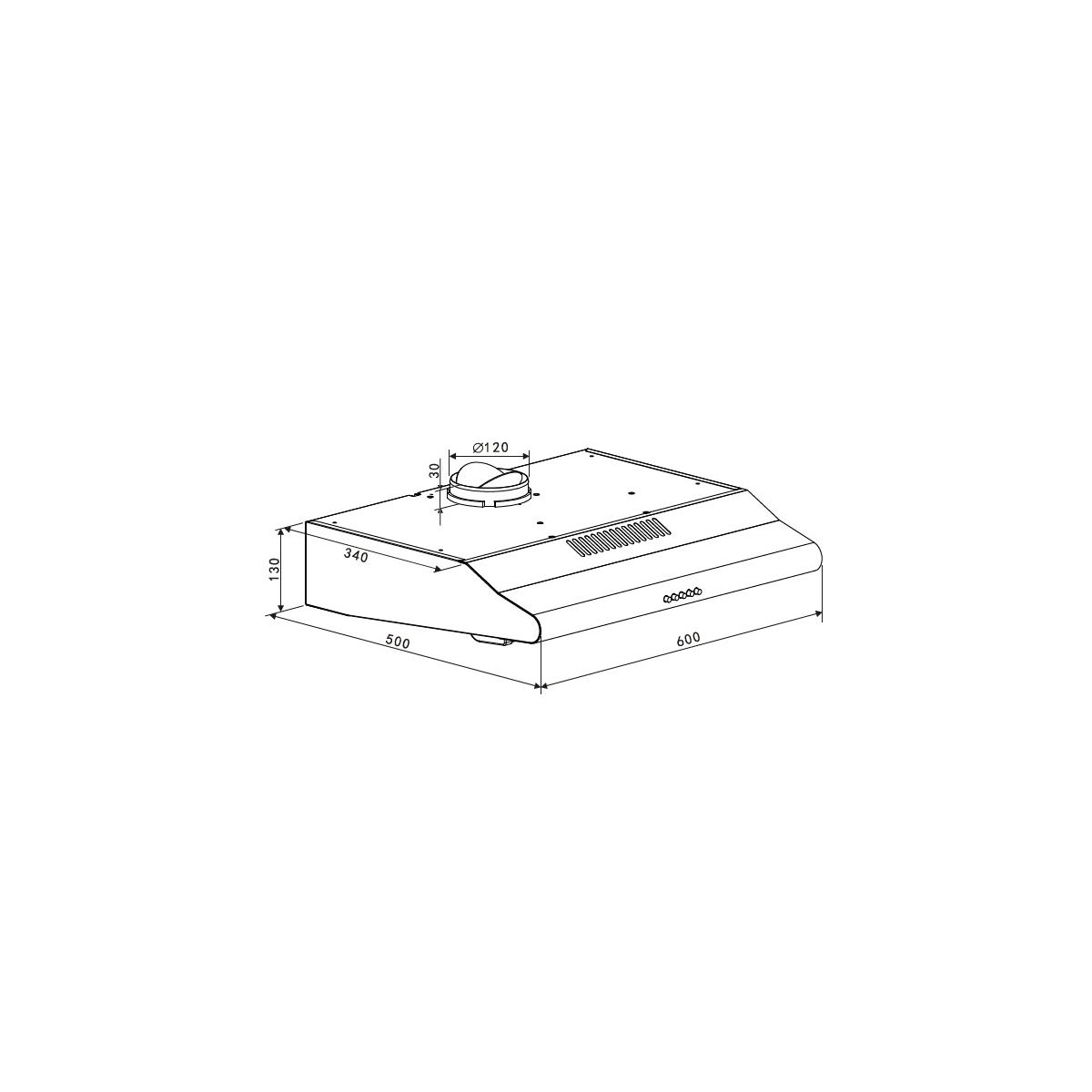 Respekta Tilla Unterbauhaube CH1259IXCN 60 cm Edelstahl Bild 2