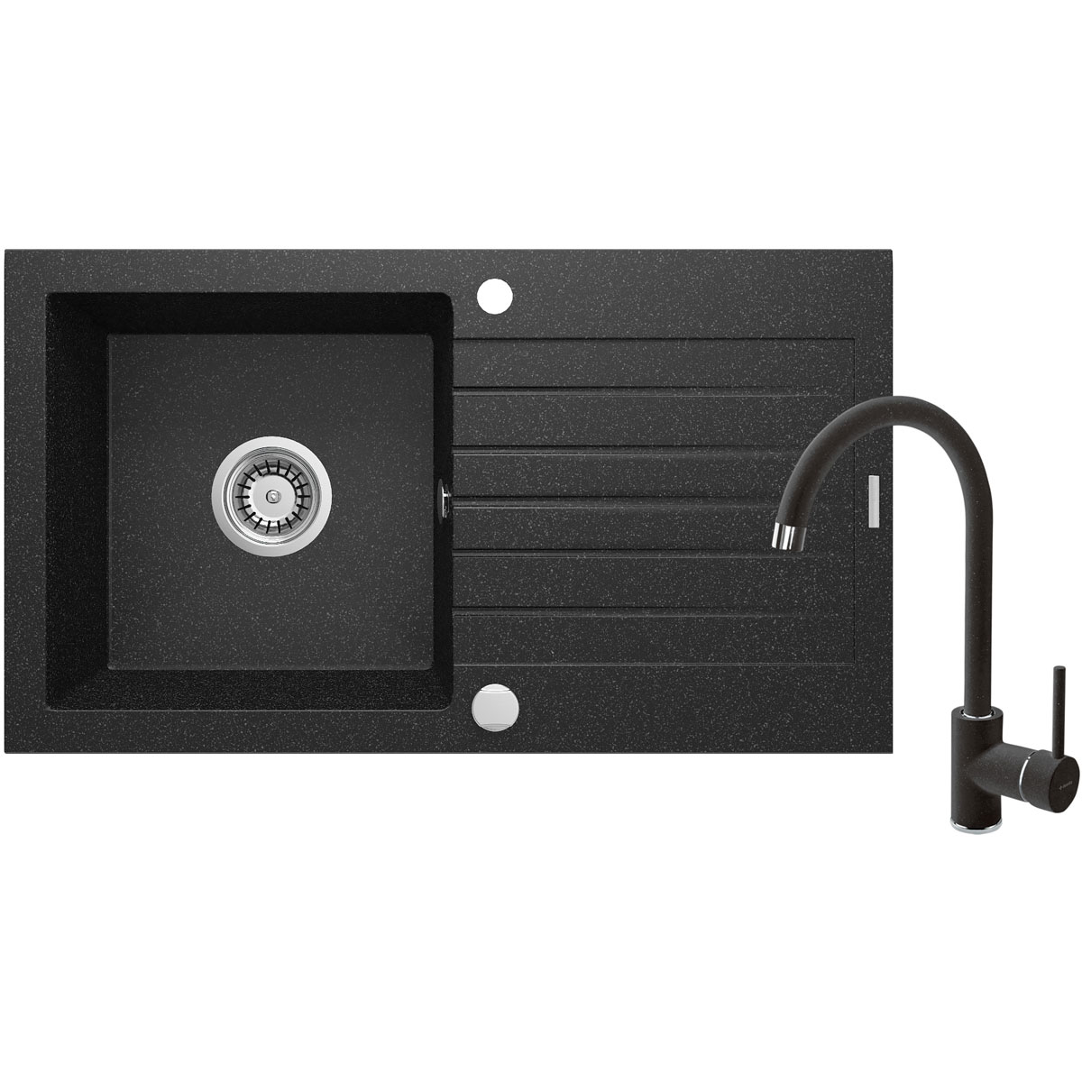 deante  Granitspülen-Set ZORBA mit Armatur graphit Bild 1