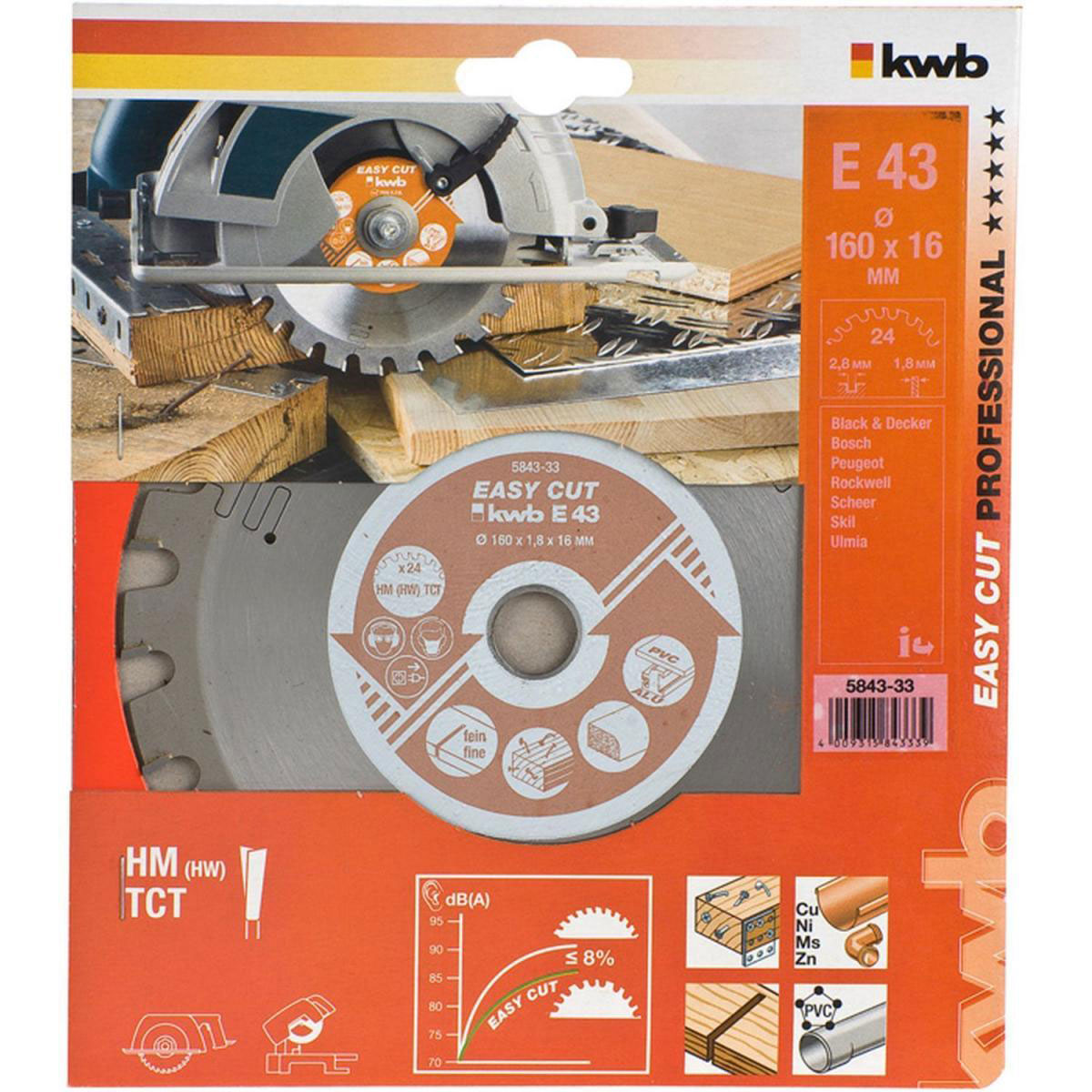 kwb  Kreissägeblätter Easy Cut für Handkreissägen Durchmesser 160x16 mm Bild 2