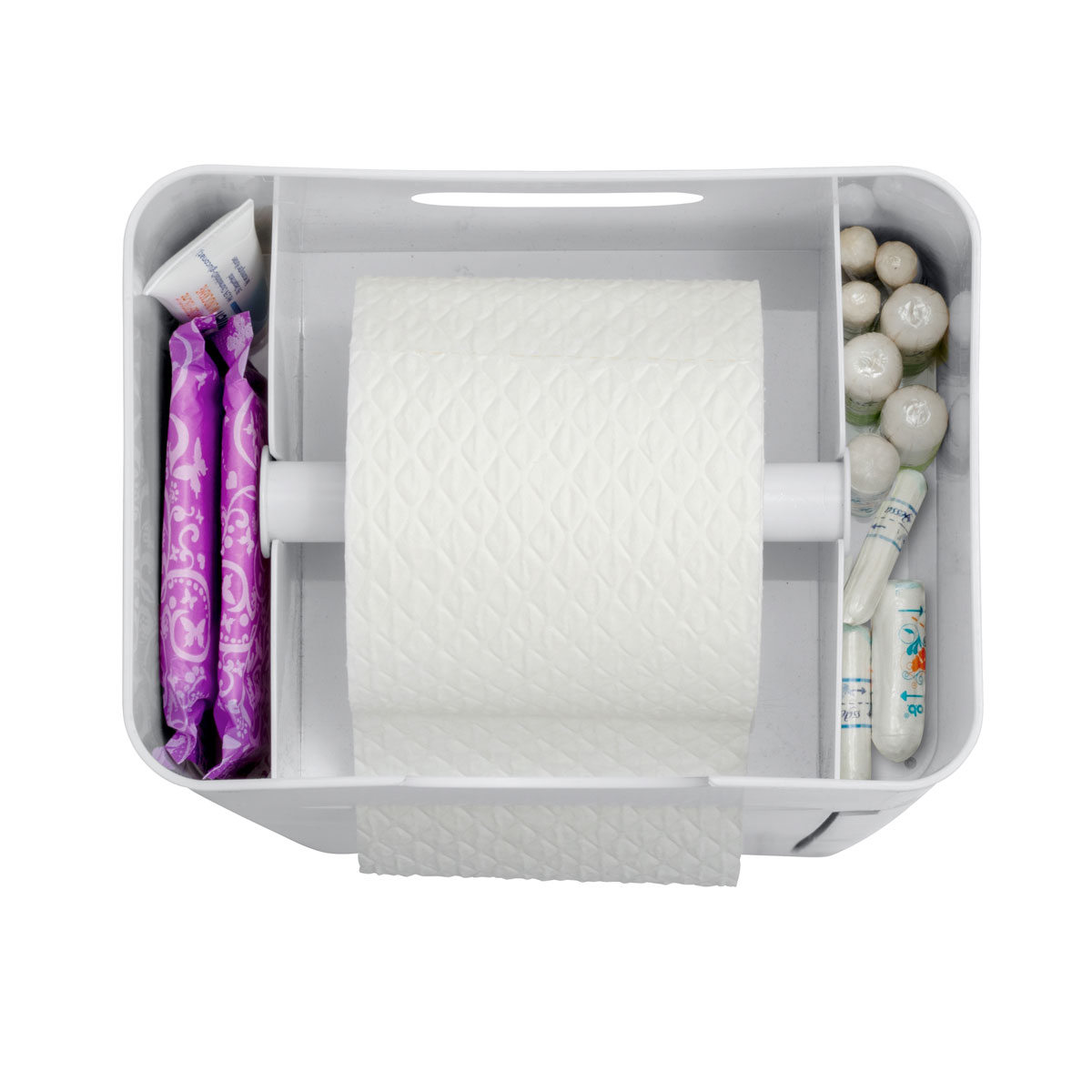 Wenko  6 in 1 Stand WC-Garnitur Imon Weiß matt integrierter Toilettenpapierhalter WC-Bürstenhalter Ersatzrollenhalter Stauraumfächer und Ablage Bild 9