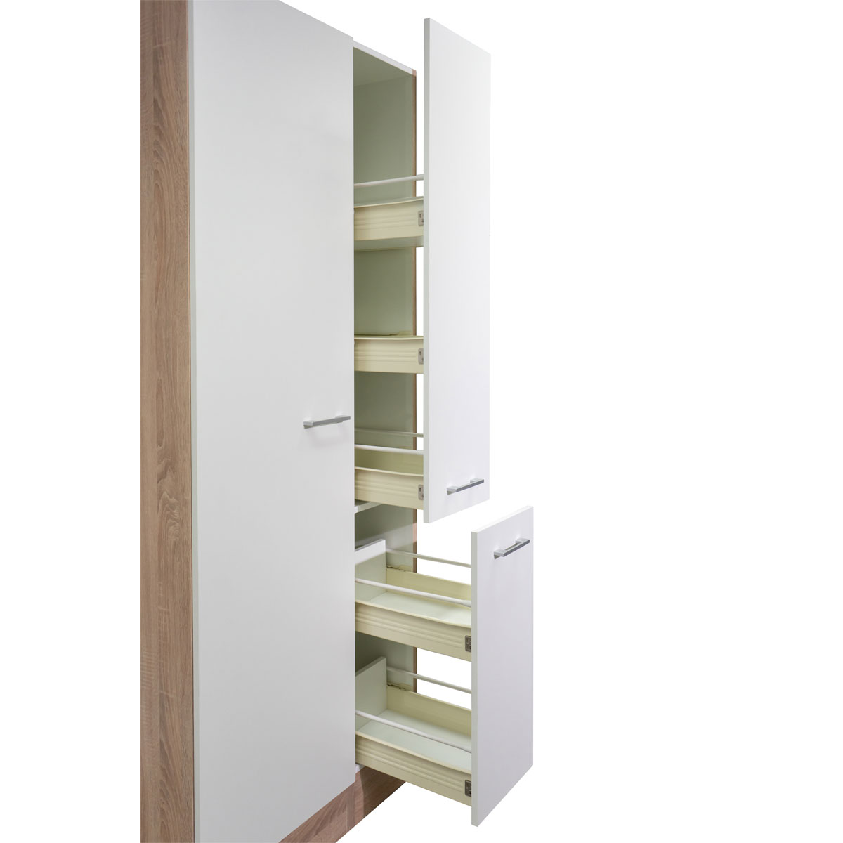 Flex-Well Küchen-Apothekerschrank „Samoa“, 30x200x57,1 cm, weiß/Sonoma Eiche Bild 2