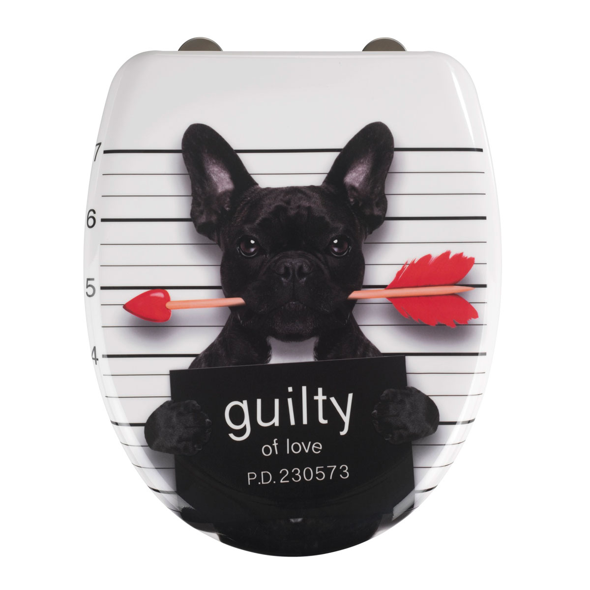 Wenko Premium WC-Sitz Guilty Dog aus antibakteriellem Duroplast mit Absenkautomatik