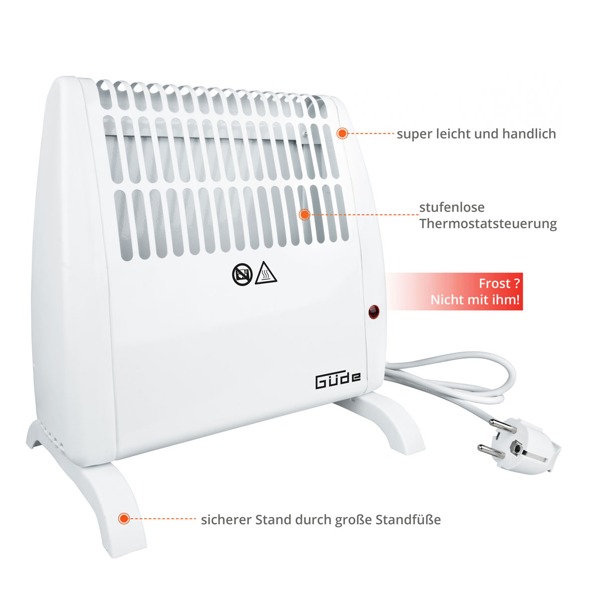Elektro-Heizgebläse weiß 31 x 13 x 28 cm Bild 3