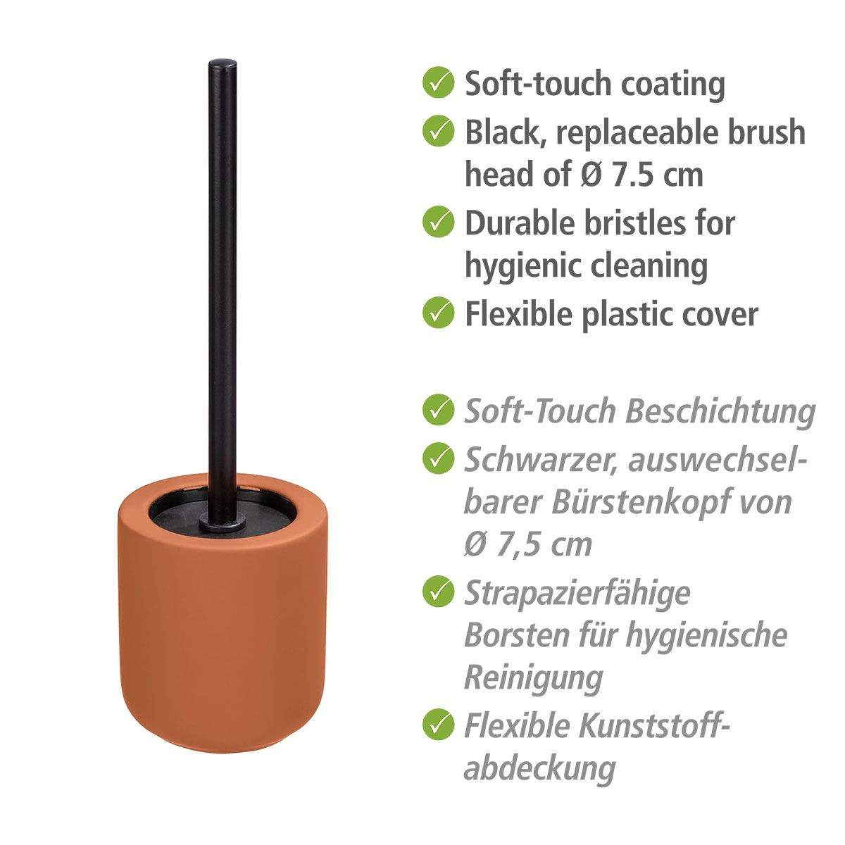Wenko  WC-Garnitur Avellino Terracotta Keramik Bürstenhalter aus Keramik Bild 3