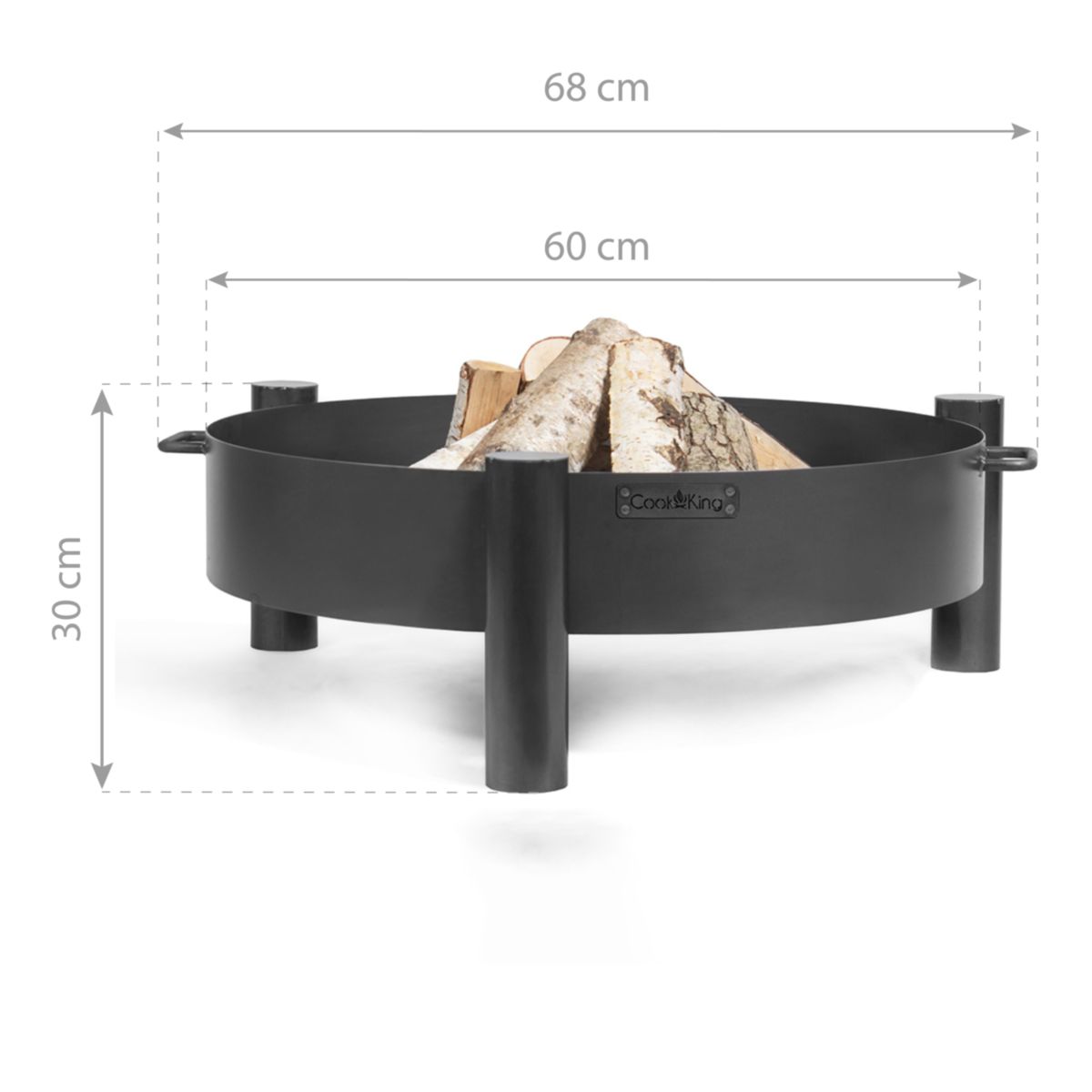 CookKing Feuerschale Haiti 68x30cm Schwarz Bild 3