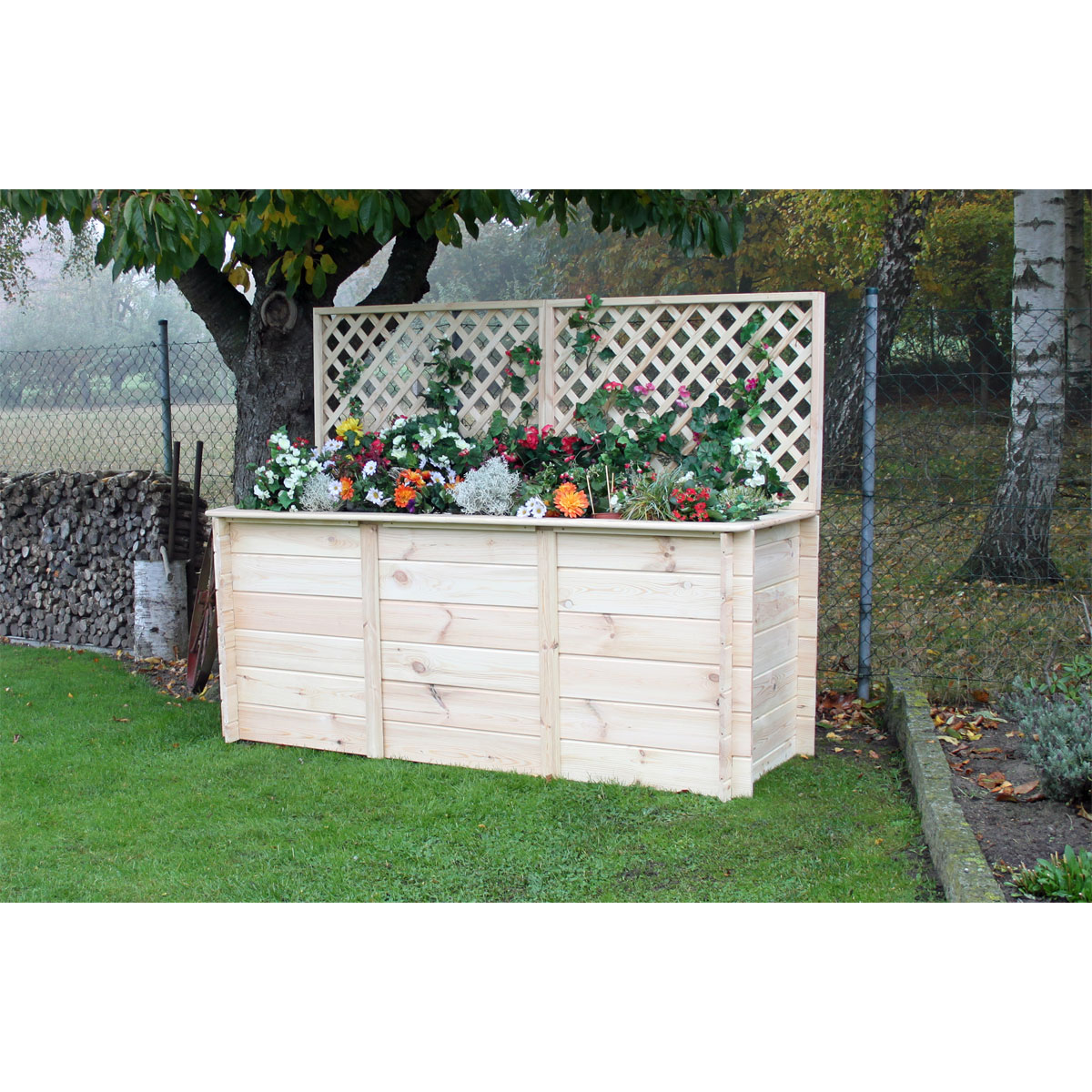 Promadino Hochbeet 1,6 m inkl Rankgitteraufsatz