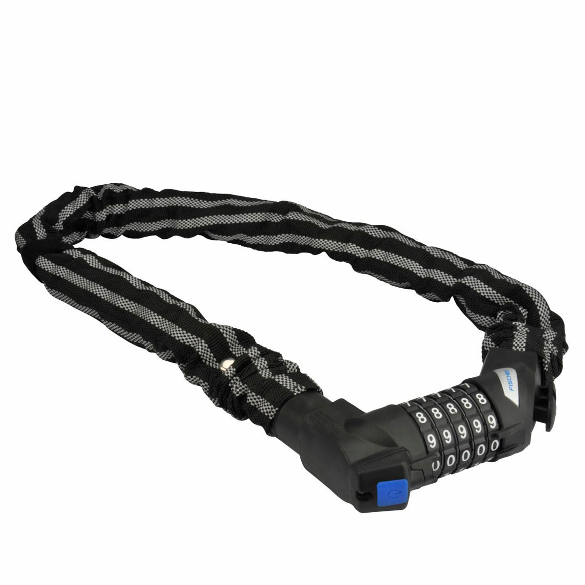 Fischer Bikes Kettenschloss mit Zahlencode und Reflex 80 cm 8 mm Bild 1