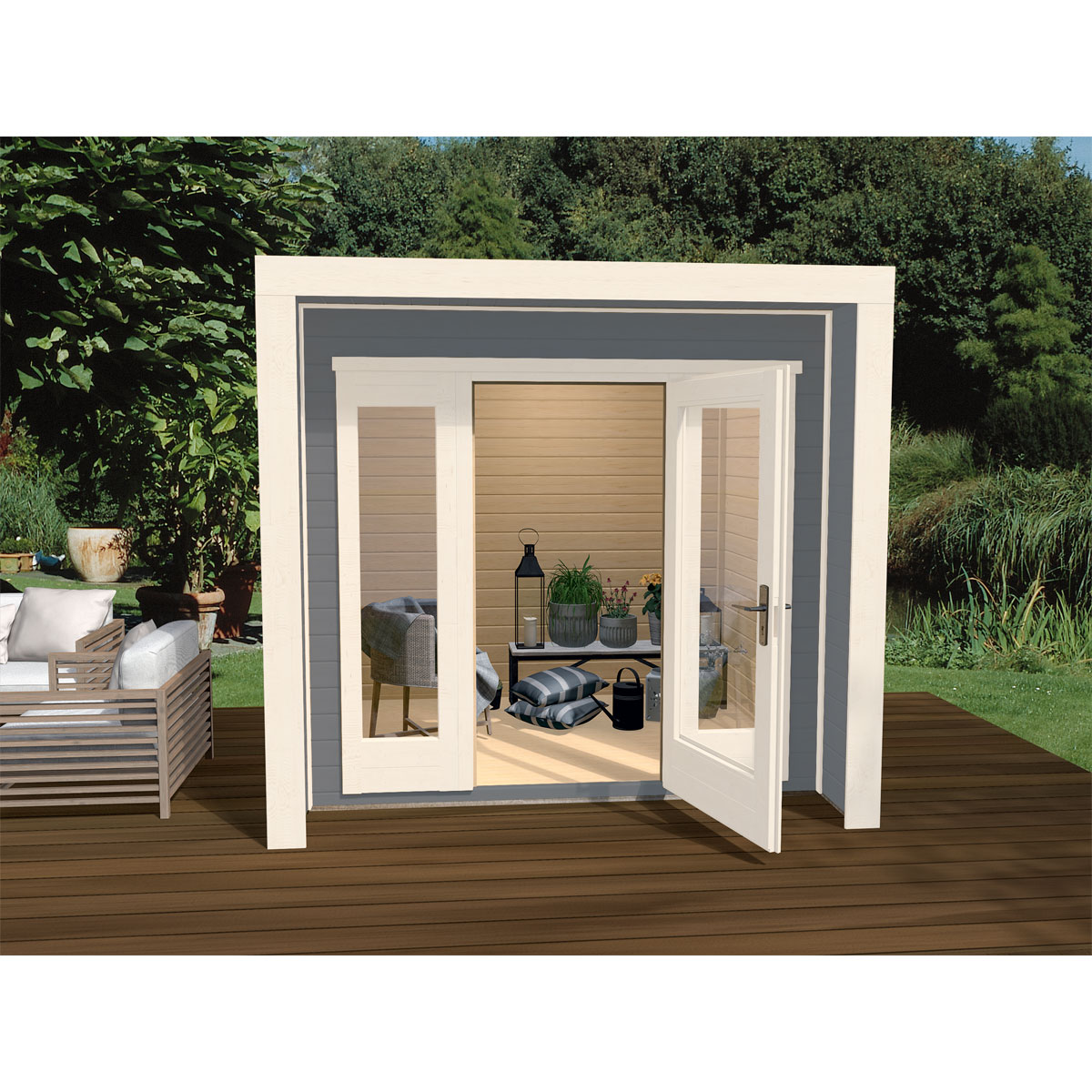 Weka Designhaus 263 Größe 1 235 x 241 cm grau Bild 1