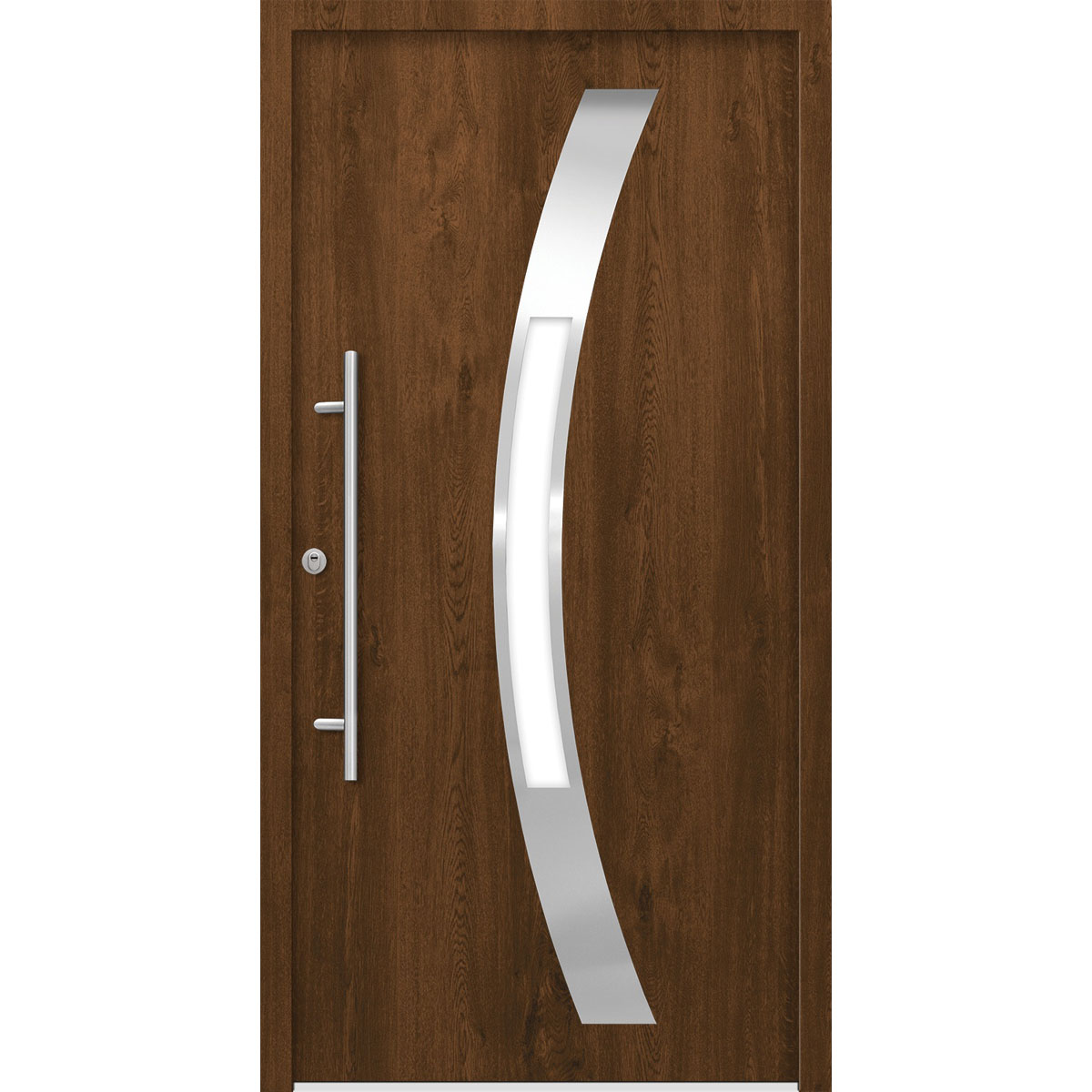 SplenDoor Premium-Haustür Passivedoor Goeteborg RC2 energiesparend einbruchsicher nussbaum 110 x 210 cm links