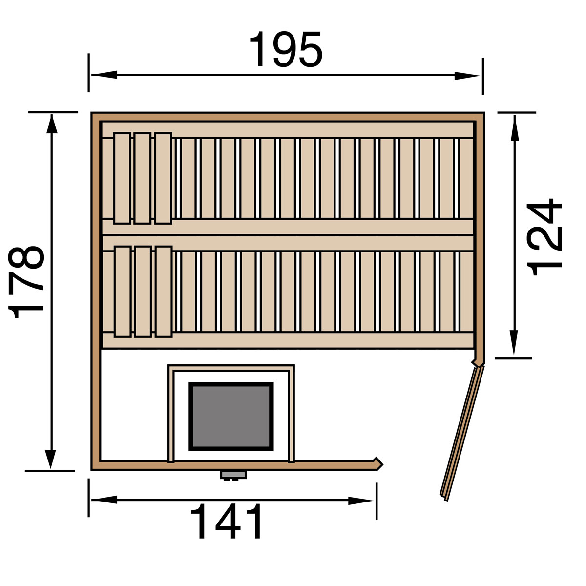 Weka Massivholzsauna „Turku 1“, GT, Sparset, 7,5 kW BioS Bild 3