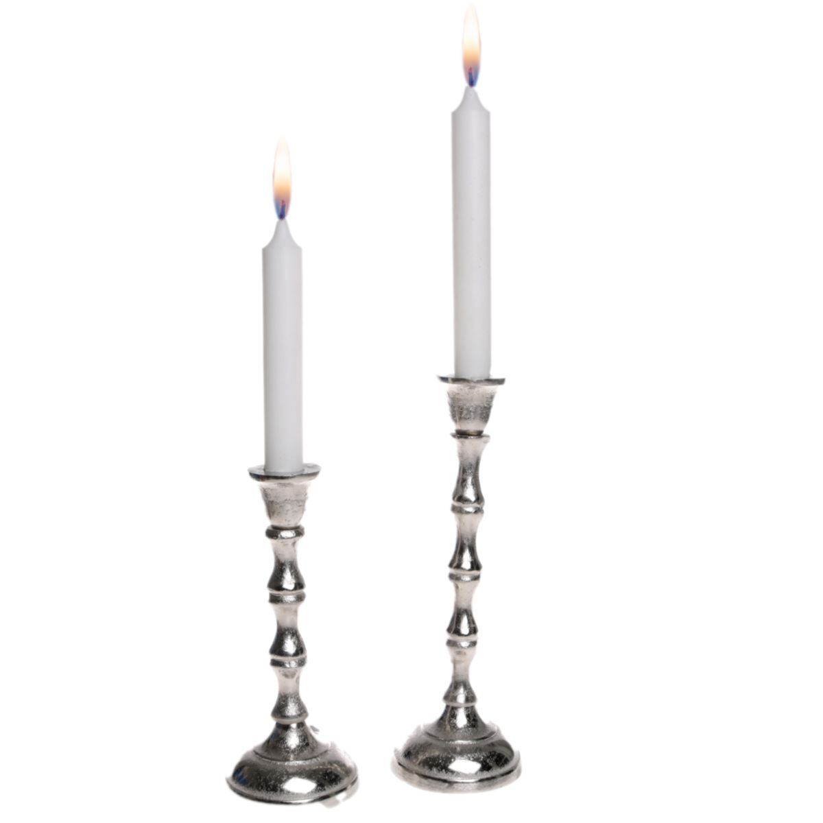 Kerzenständer für Stabkerze 21cm silber