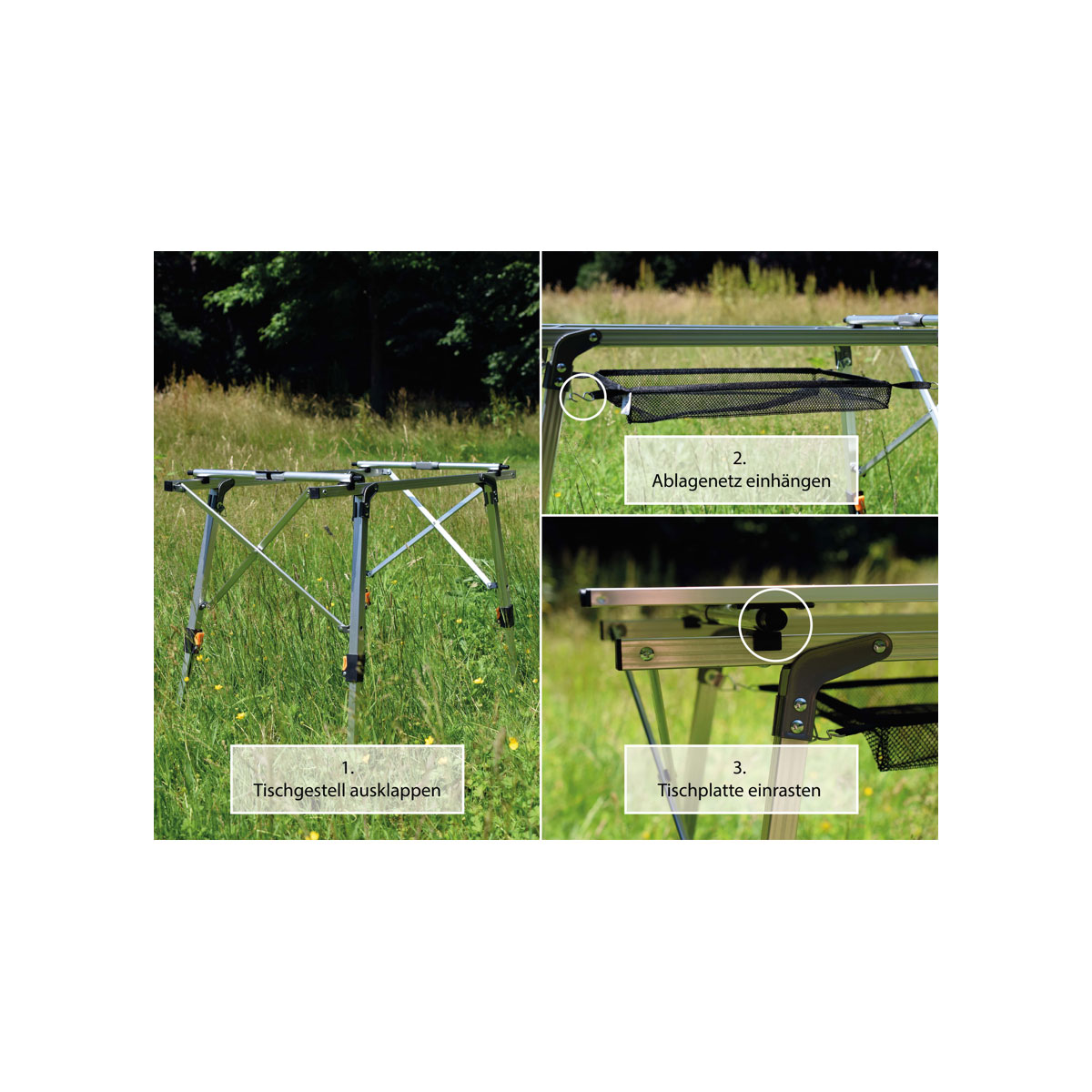 highfeld Klapptisch Campingtisch mit Ablagenetz Bild 4