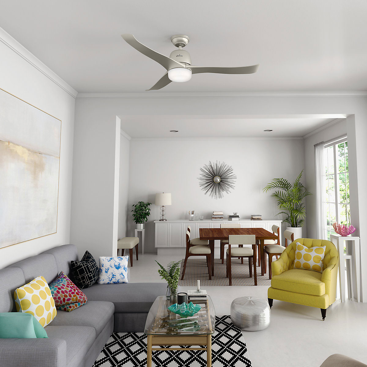 Hunter Fan Hunter Deckenenventilator Harmony 137 cm Nickel matt Bild 8