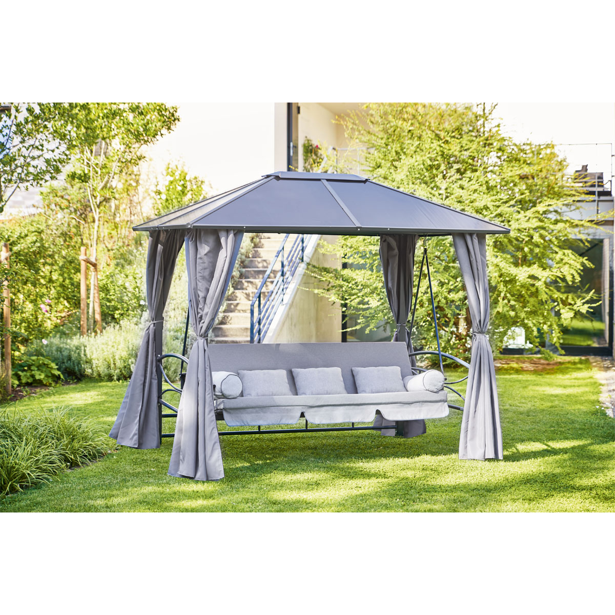 Haveson Hollywoodschaukel Teneriffa anthrazit/grau 258 x 245 x 176 cm