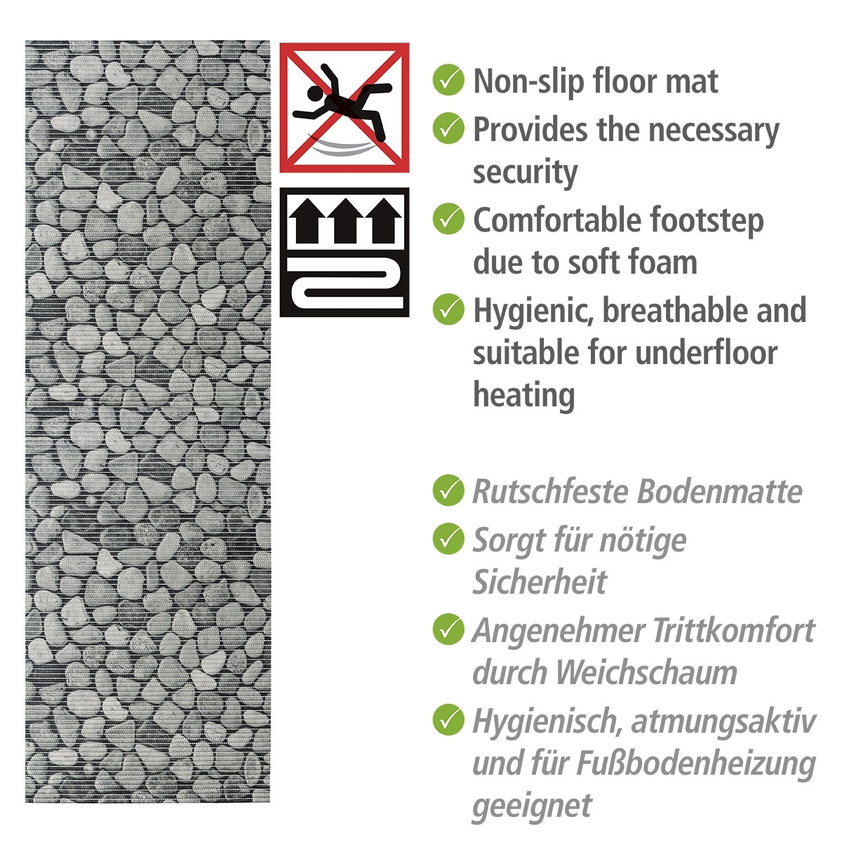 Wenko  Badematte Sassi 65 x 200 cm Weichschaummatte Bild 2