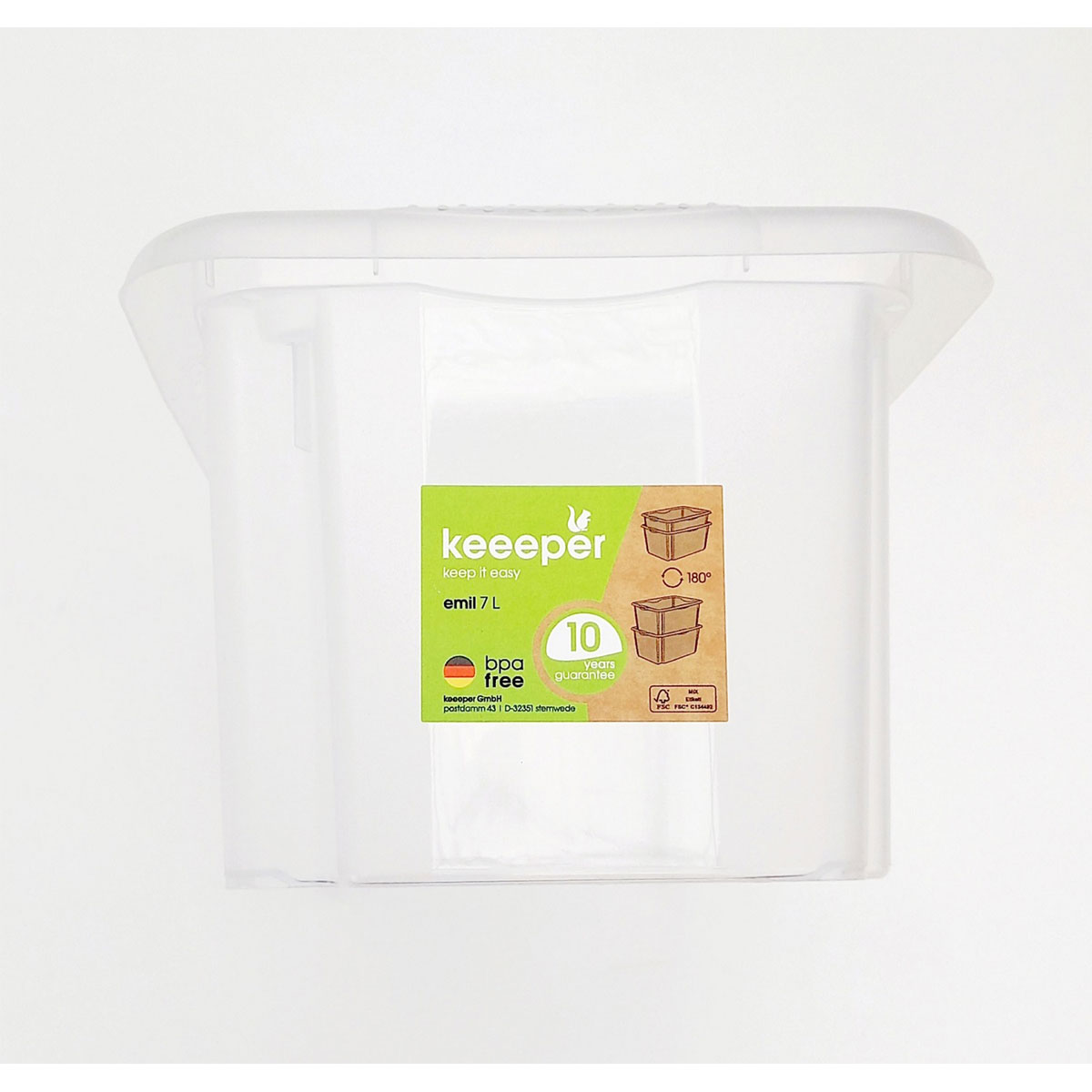 keeeper Aufbewahrungsbox Emil 35 x 15 x 20,5 cm 7 L transparent