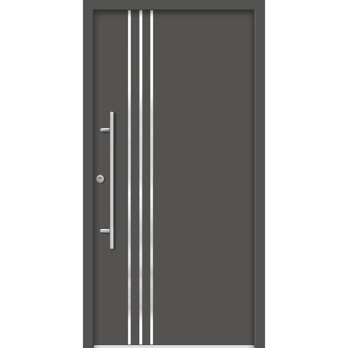 SplenDoor Premium-Haustür Passivedoor Kalmar RC2 energiesparend einbruchsicher anthrazit 100 x 210 cm links