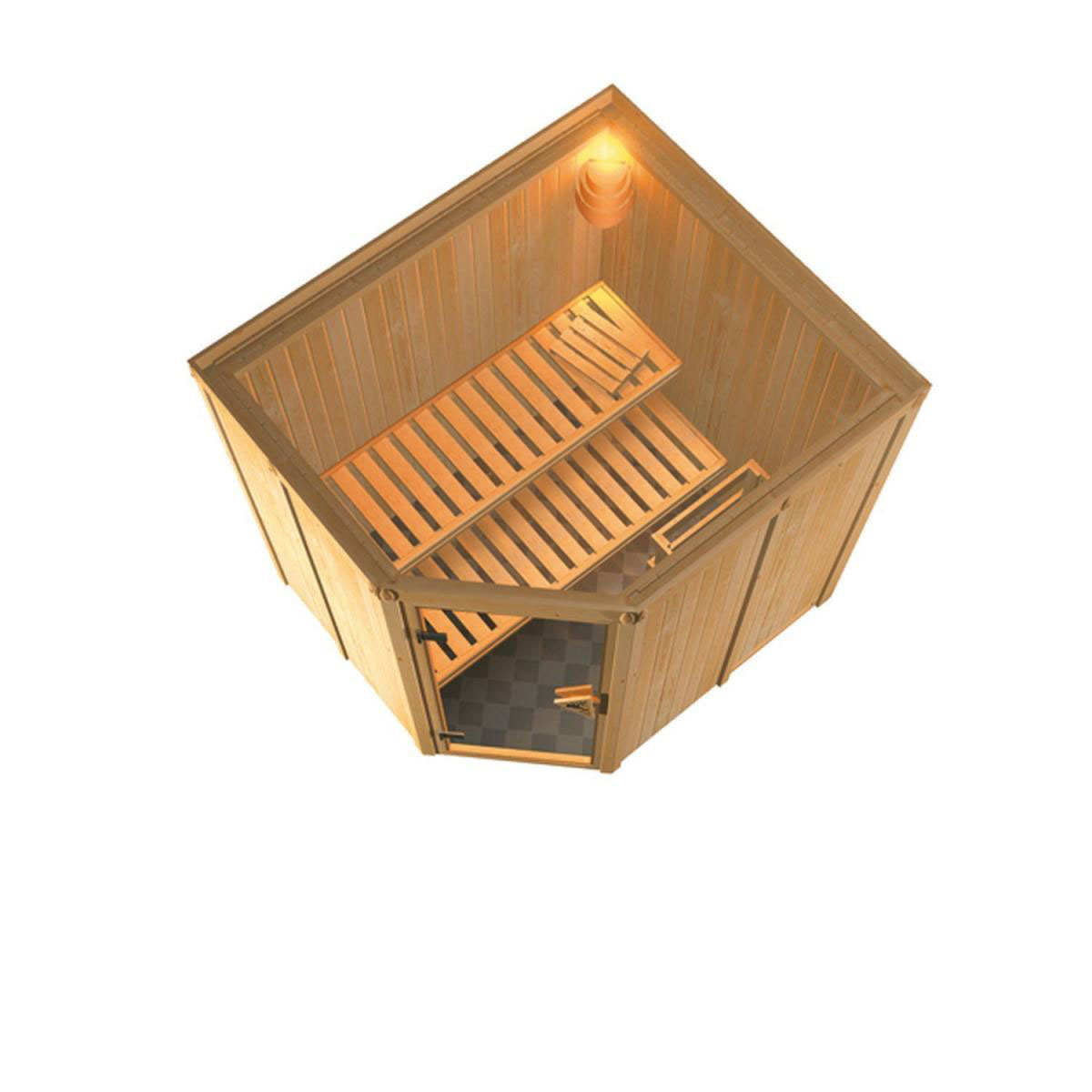 Karibu Systemsauna Lilja 68 mm ohne Ofen ohne Dachkranz Bild 3