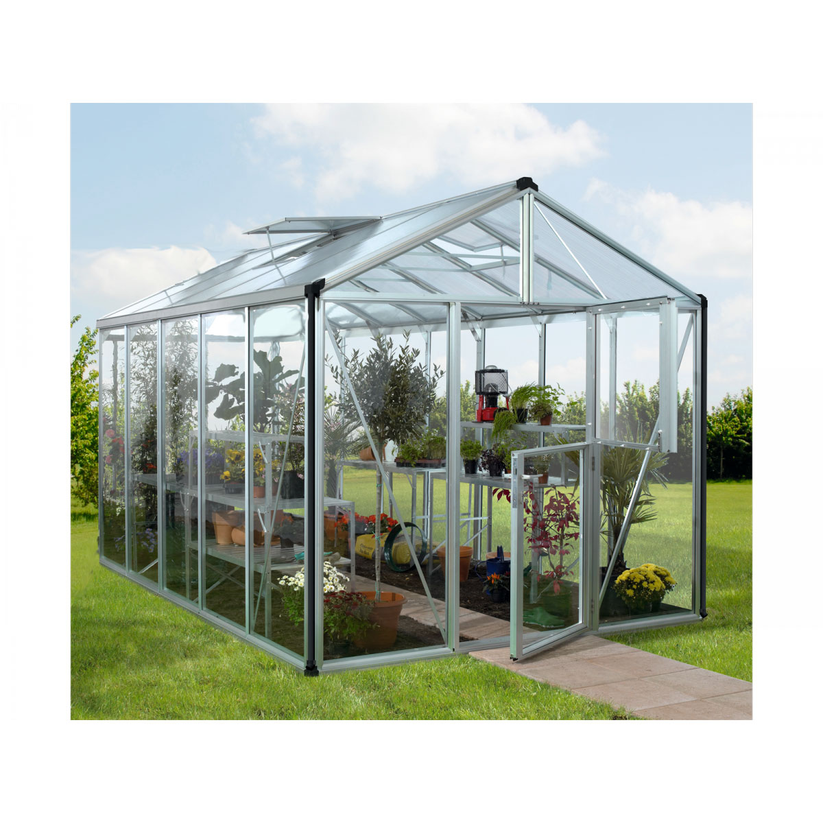 Vitavia Gewächshaus Zeus 10000 ESG 10m² 3 mm Einscheibensicherheitsglas schwarz Bild 1