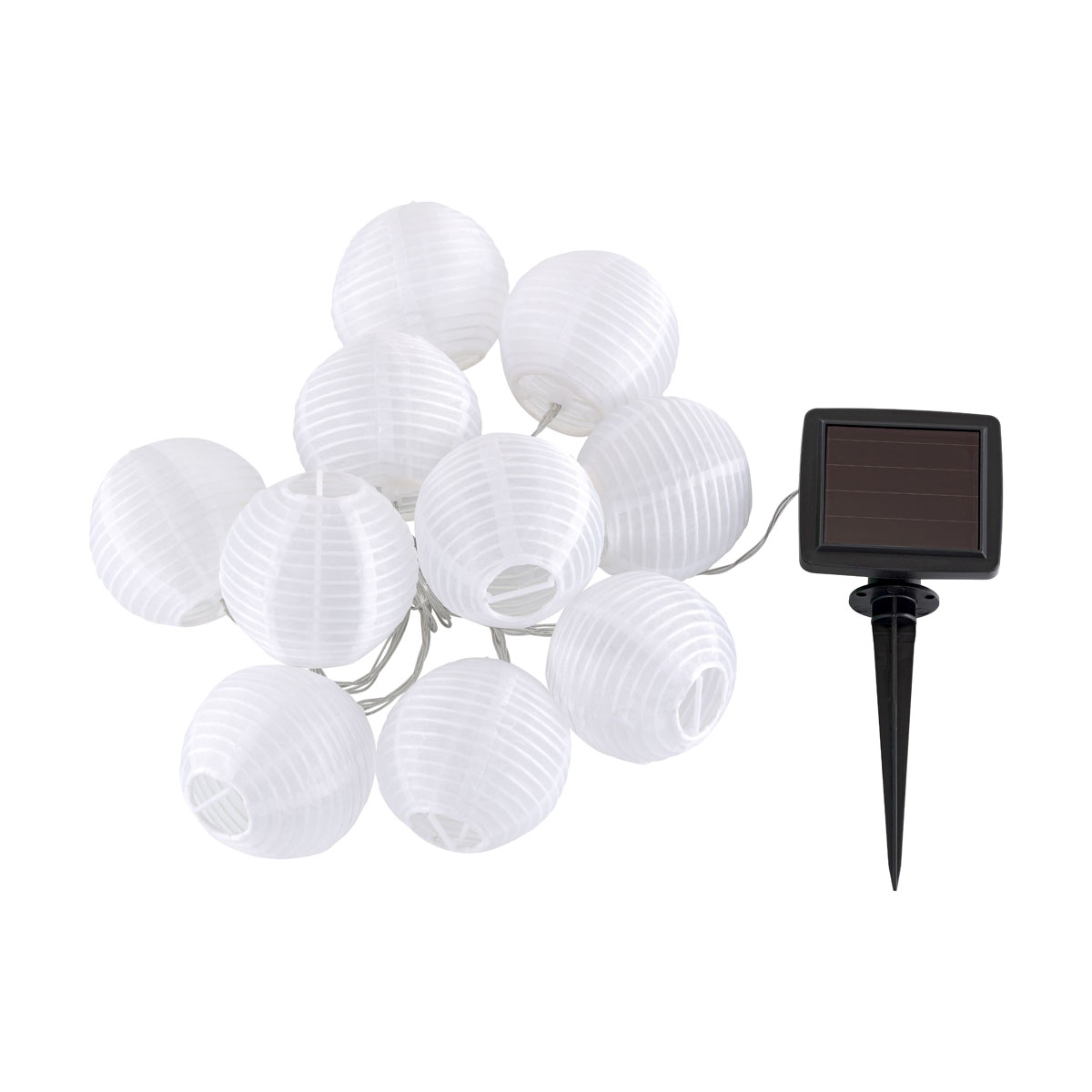 Flector Garten LED-Solar-Lichterkette Lampion weiß