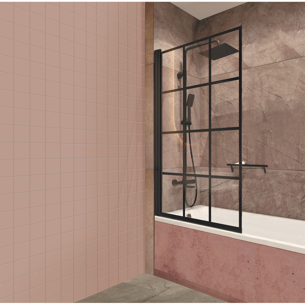 Badewannenaufsatz Jasmin schwarz 78 x 140 cm Bild 1