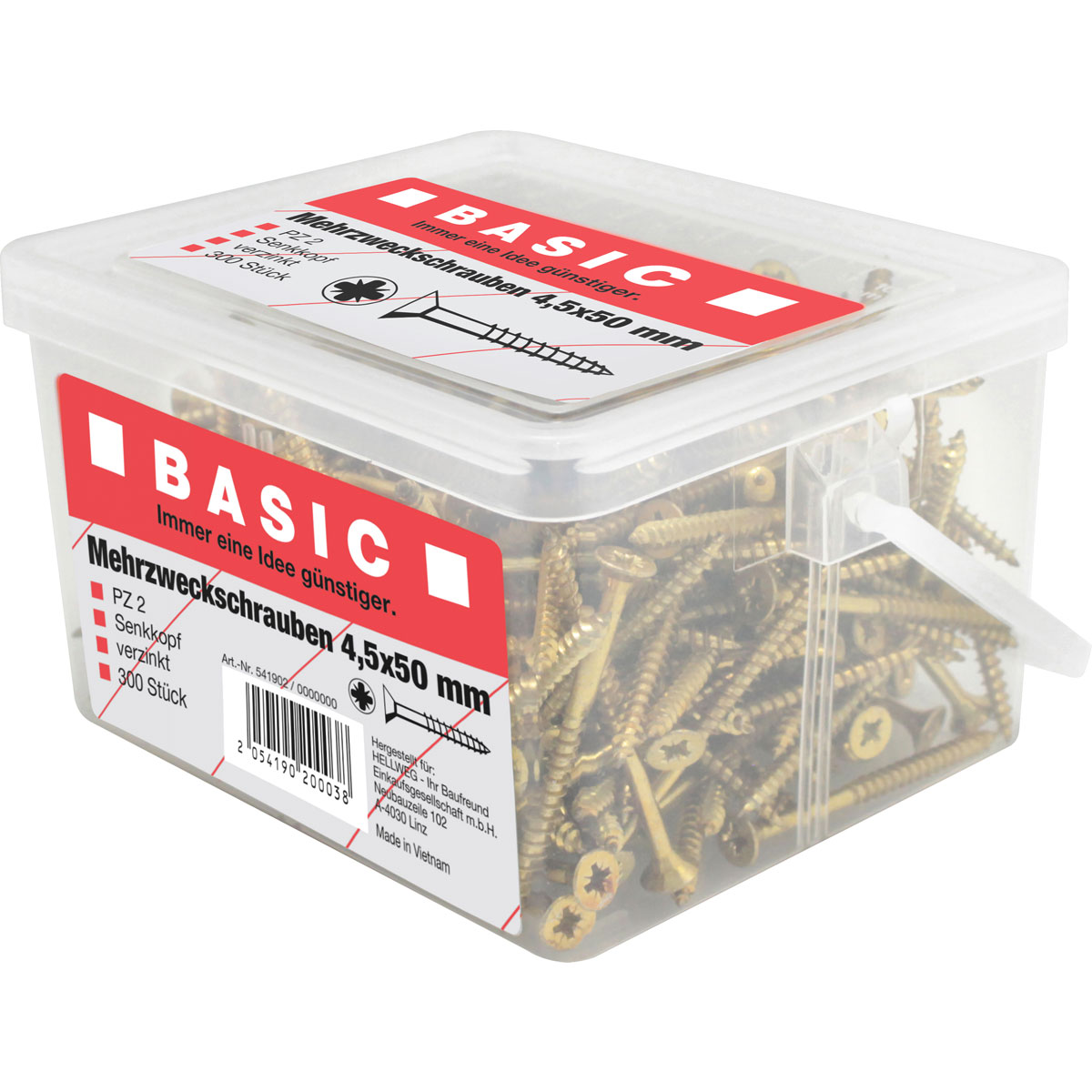 Basic Mehrzweckschrauben 4,5 x 50 mm 300 Stück im Eimer Bild 3