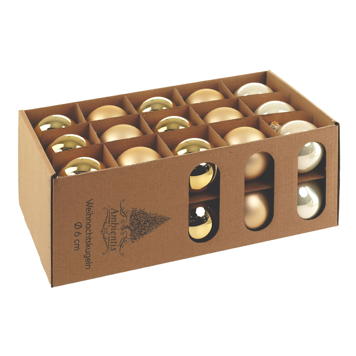 Ambientis Glaskugeln 6 cm gold Mix Bild 2