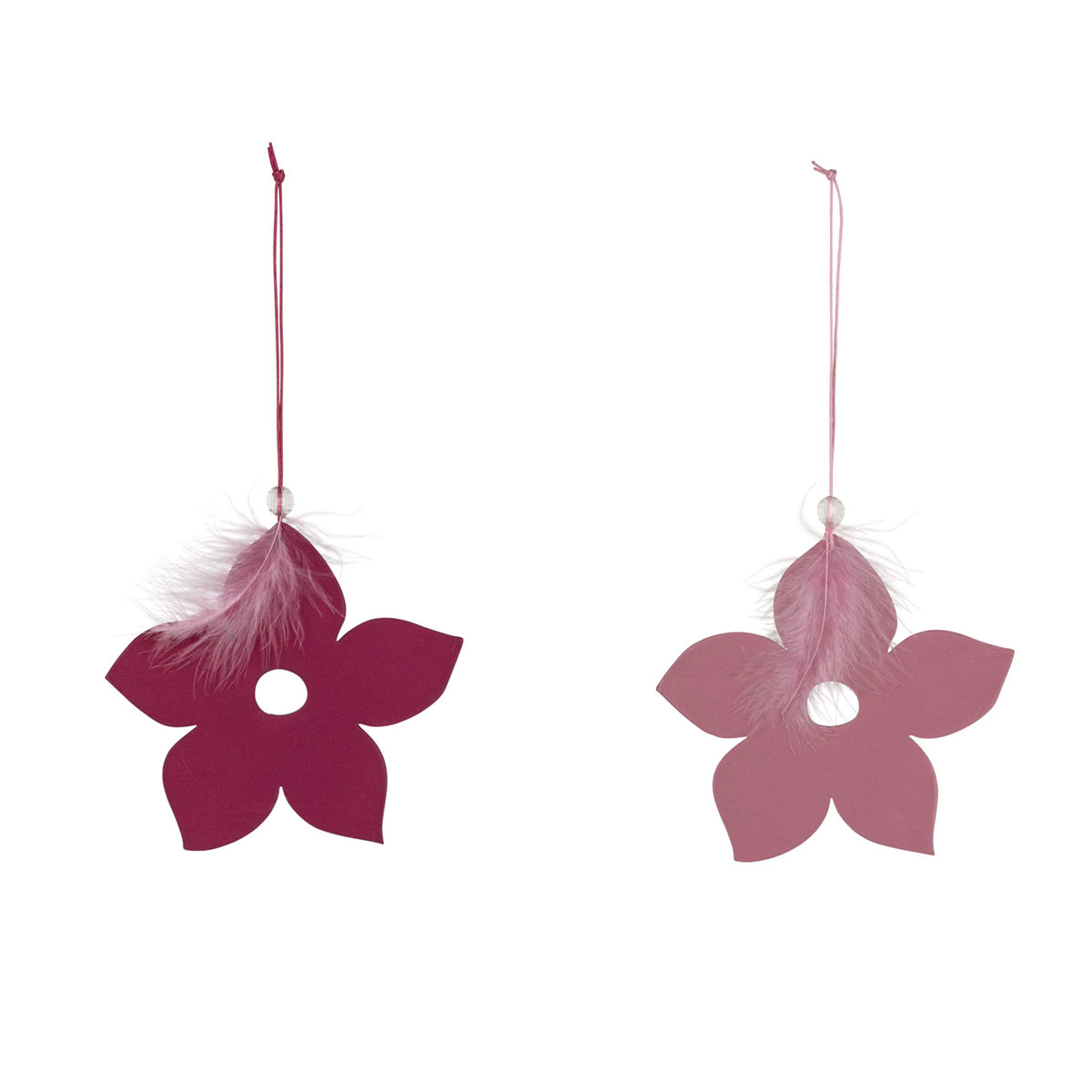 Holzhänger Blume 13 x 22 cm rosa-pink