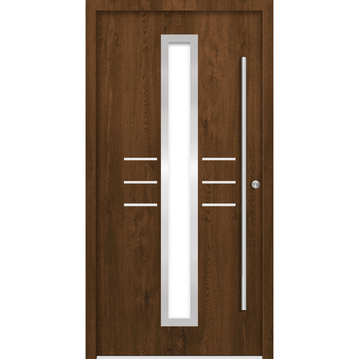 SplenDoor Premium-Haustür Passivedoor Lund energiesparend nussbaum 100 x 210 cm rechts