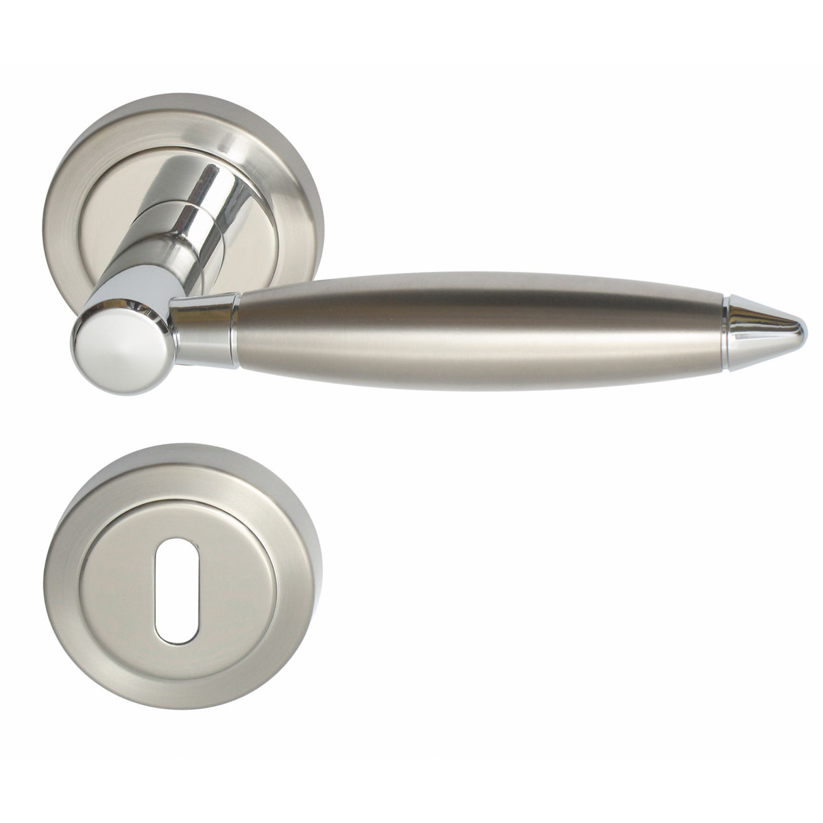 Alpertec Rosettengarnitur Lenny-R Chrom poliert /Edelstahl satiniert BB