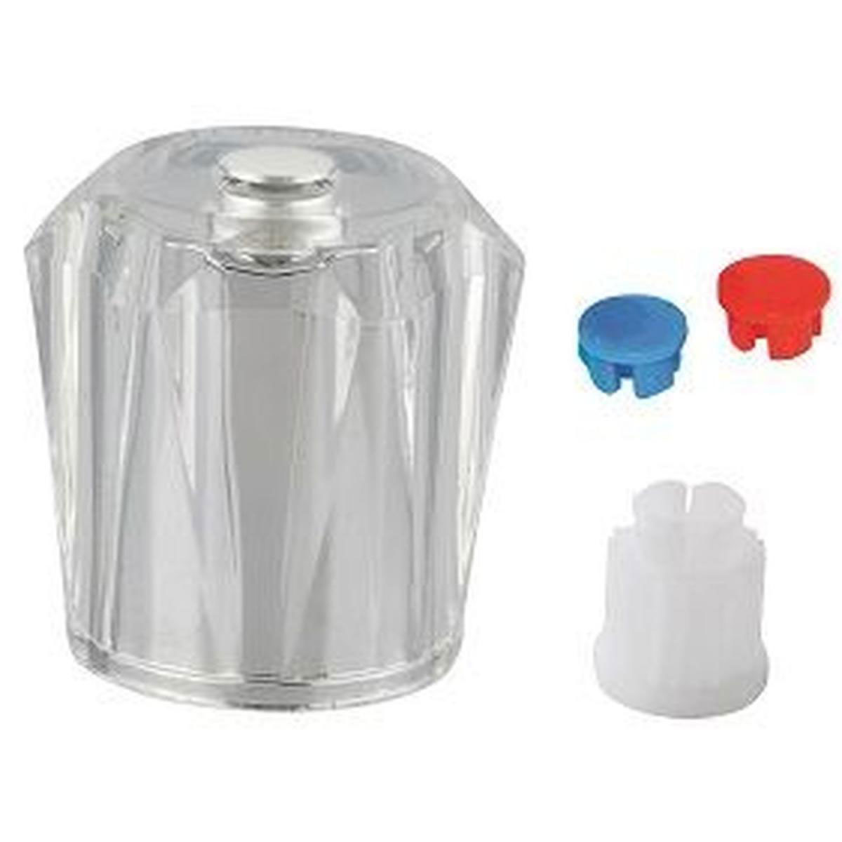 Kirchhoff Acrylgriff klar mit Rastbuchse Markierung blau/rot/weiß