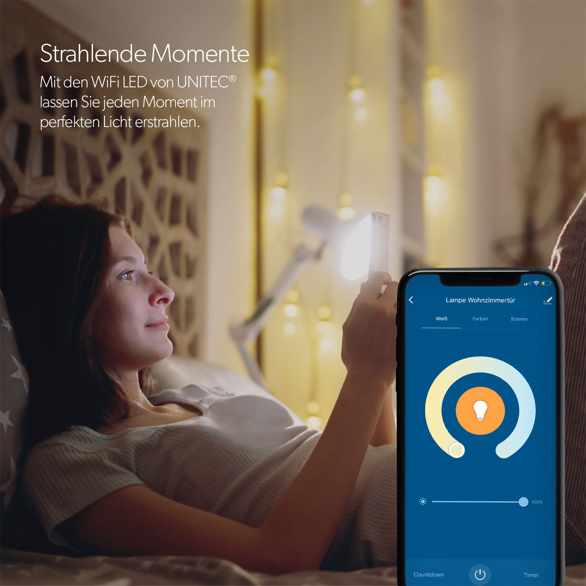 Unitec WIFI LED-Leuchtmittel Smart E14 3,5W RGB CCT dimmmbar Bild 8