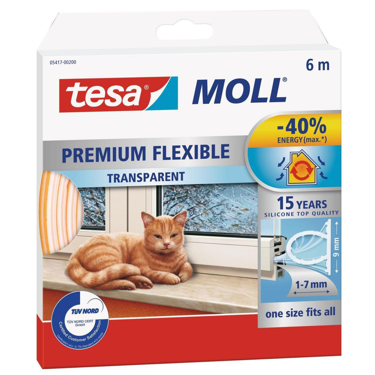 Tesa moll Premium Flexible transparent 6mx9 mmx7mm
