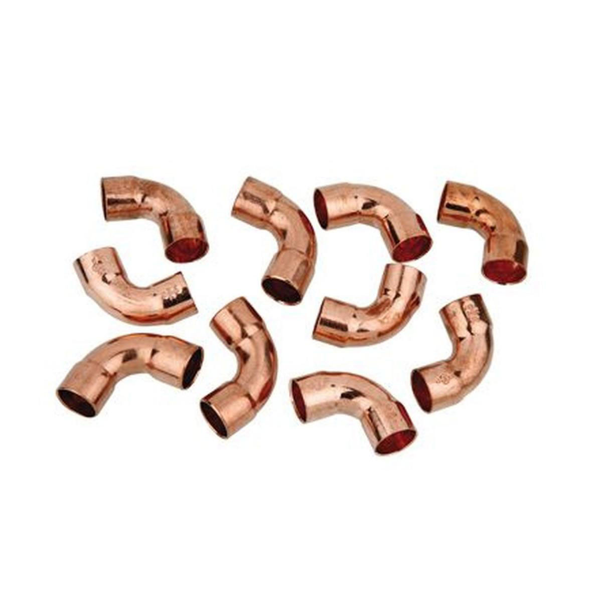 Kirchhoff 90-Bogen 22 mm 2 Muffen Kupfer 10 Stück Kirchhoff 90-Bogen 22 mm 2 Muffen Kupfer 10 Stück