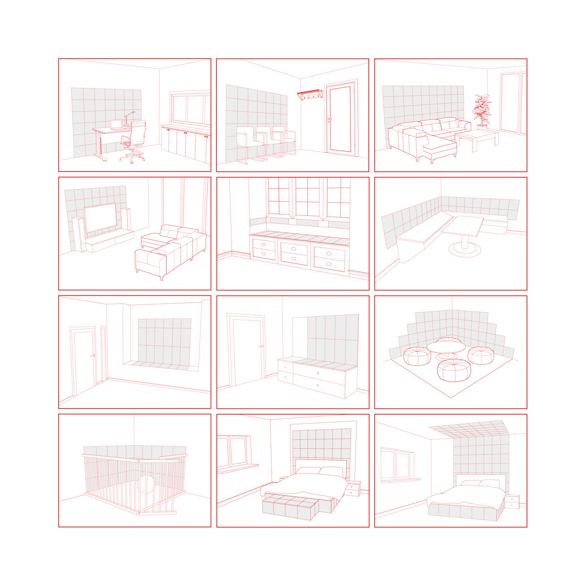 Mollis Polsterpaneele schwarz 60 x 30 cm Bild 8