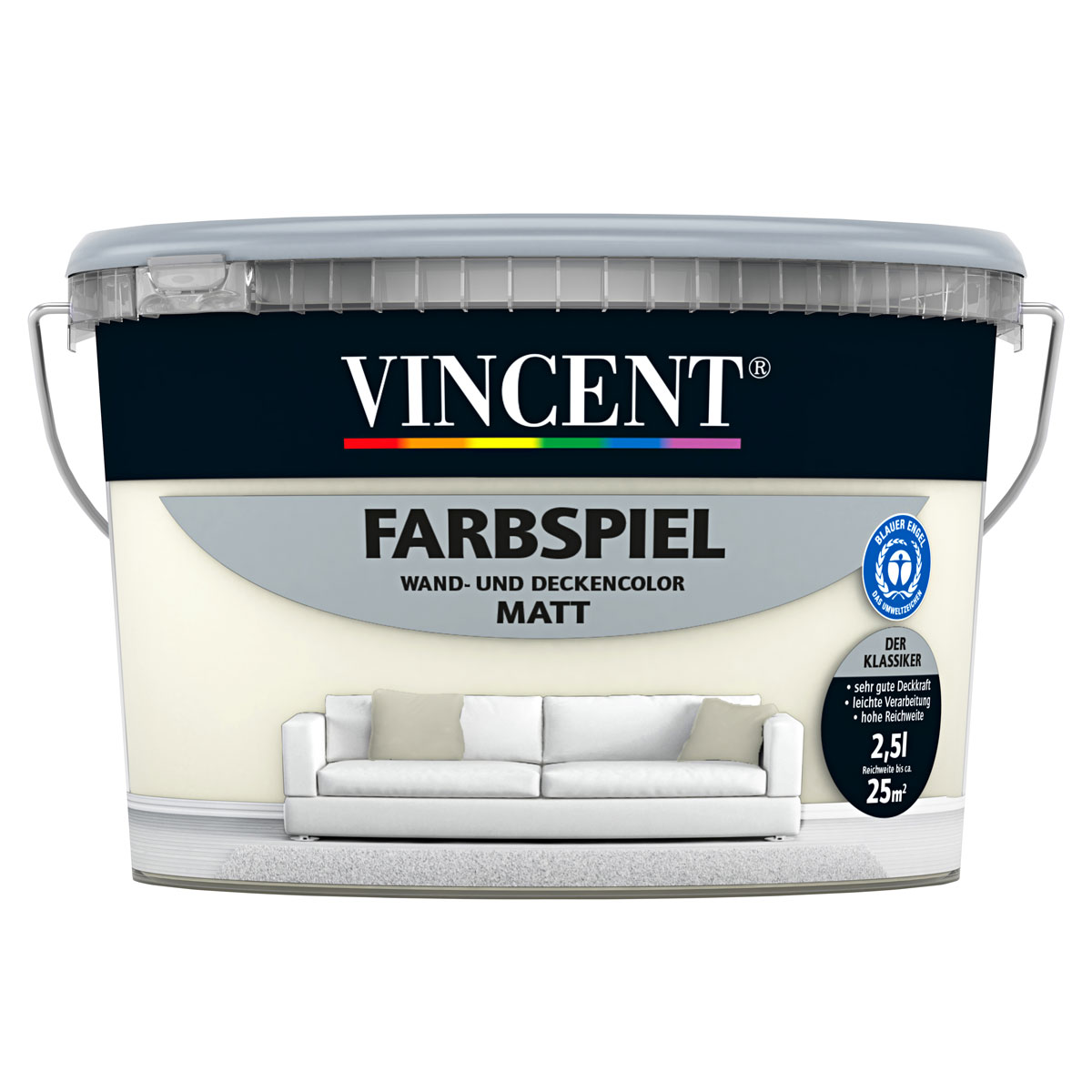Vincent Farbspiel Crema matt 2,5 L Vincent Farbspiel Crema matt 2,5 L