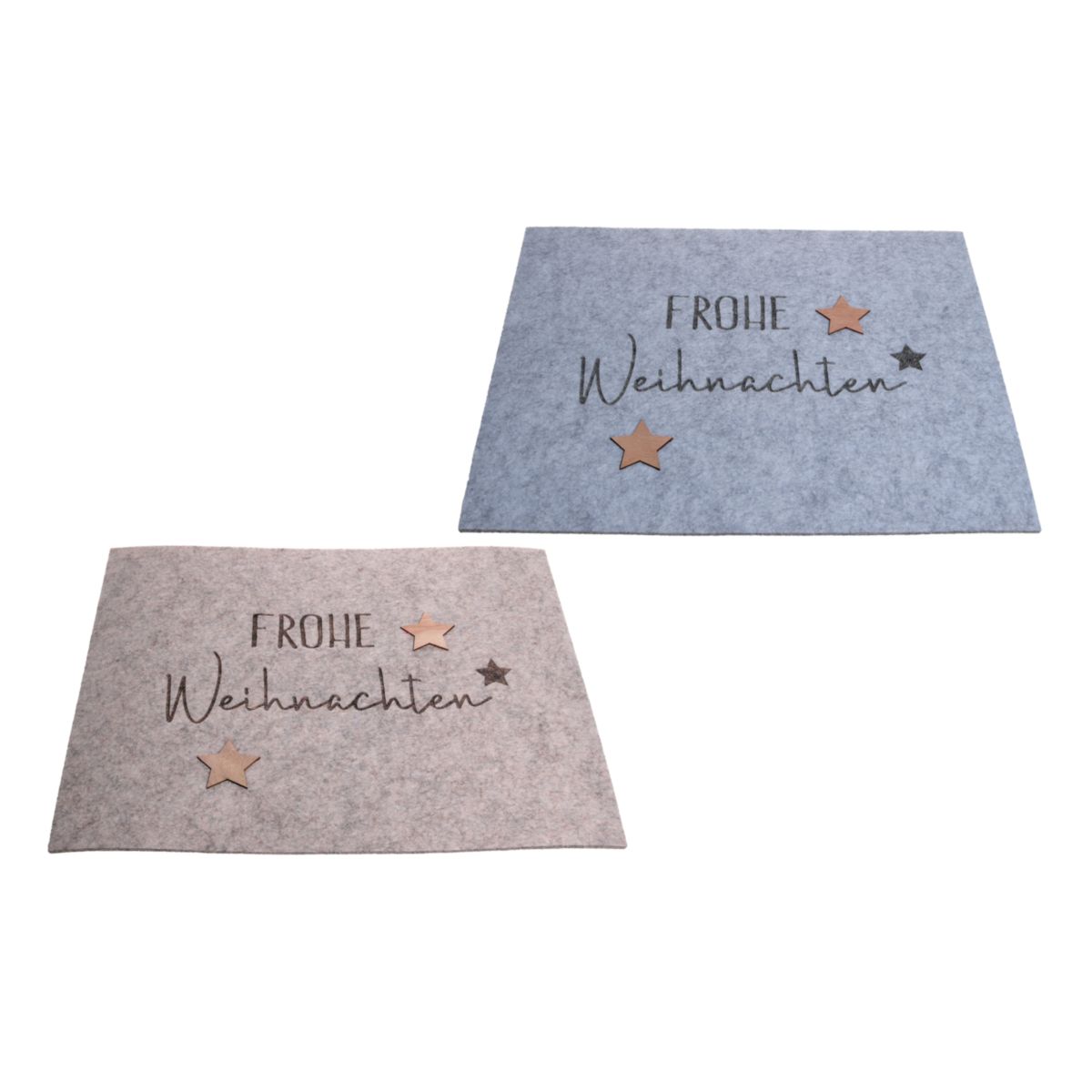 Filzplatzmatte Frohe Weihnachten 45x35cm beige