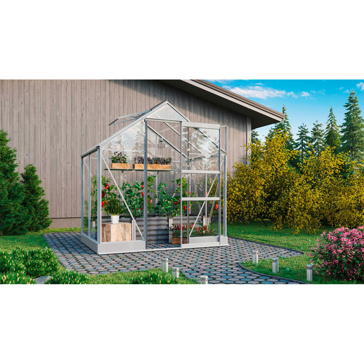 Vitavia Gewächshaus Eris 2500 2,5m² silber