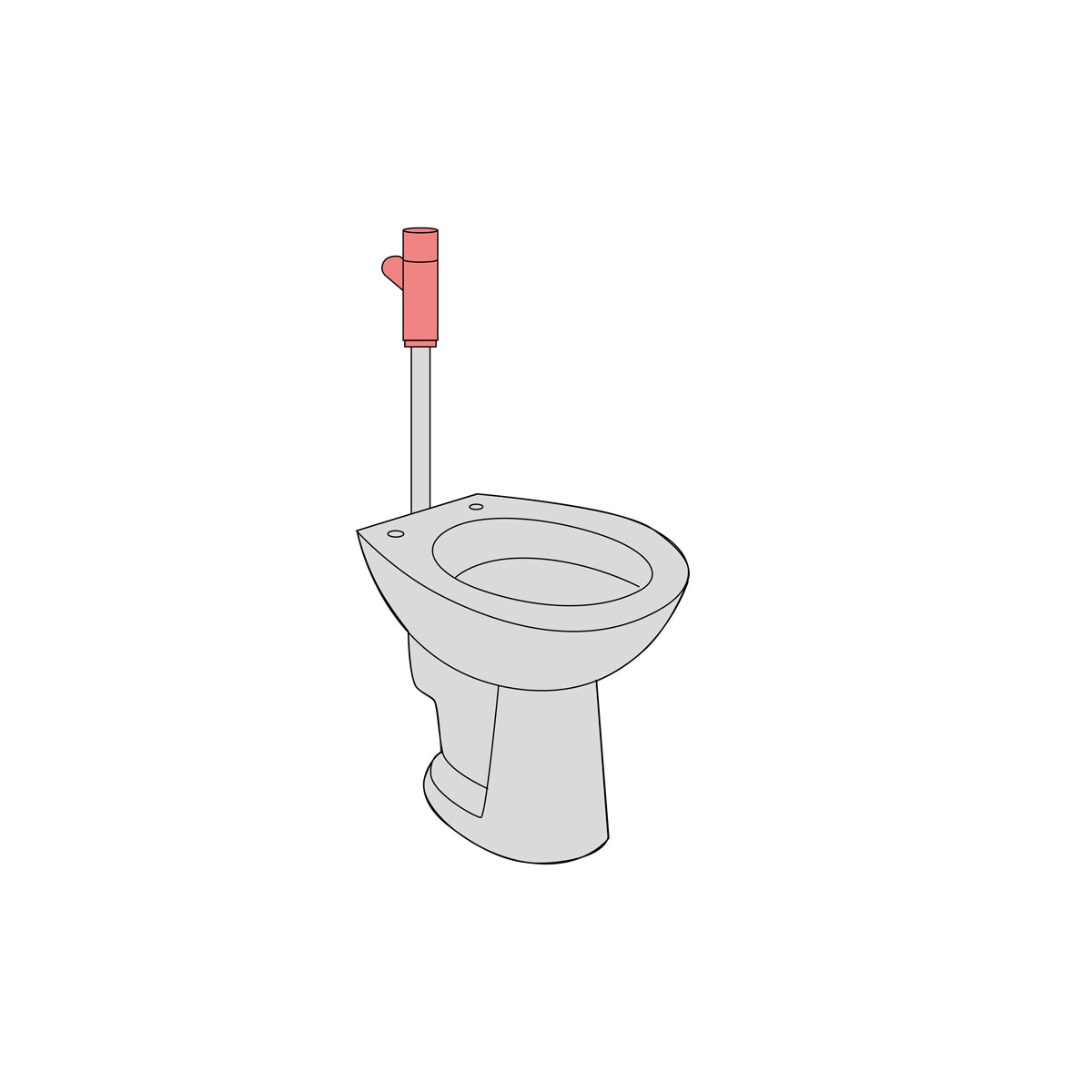 WC-Druckspüler ¾ verchromt Bild 2