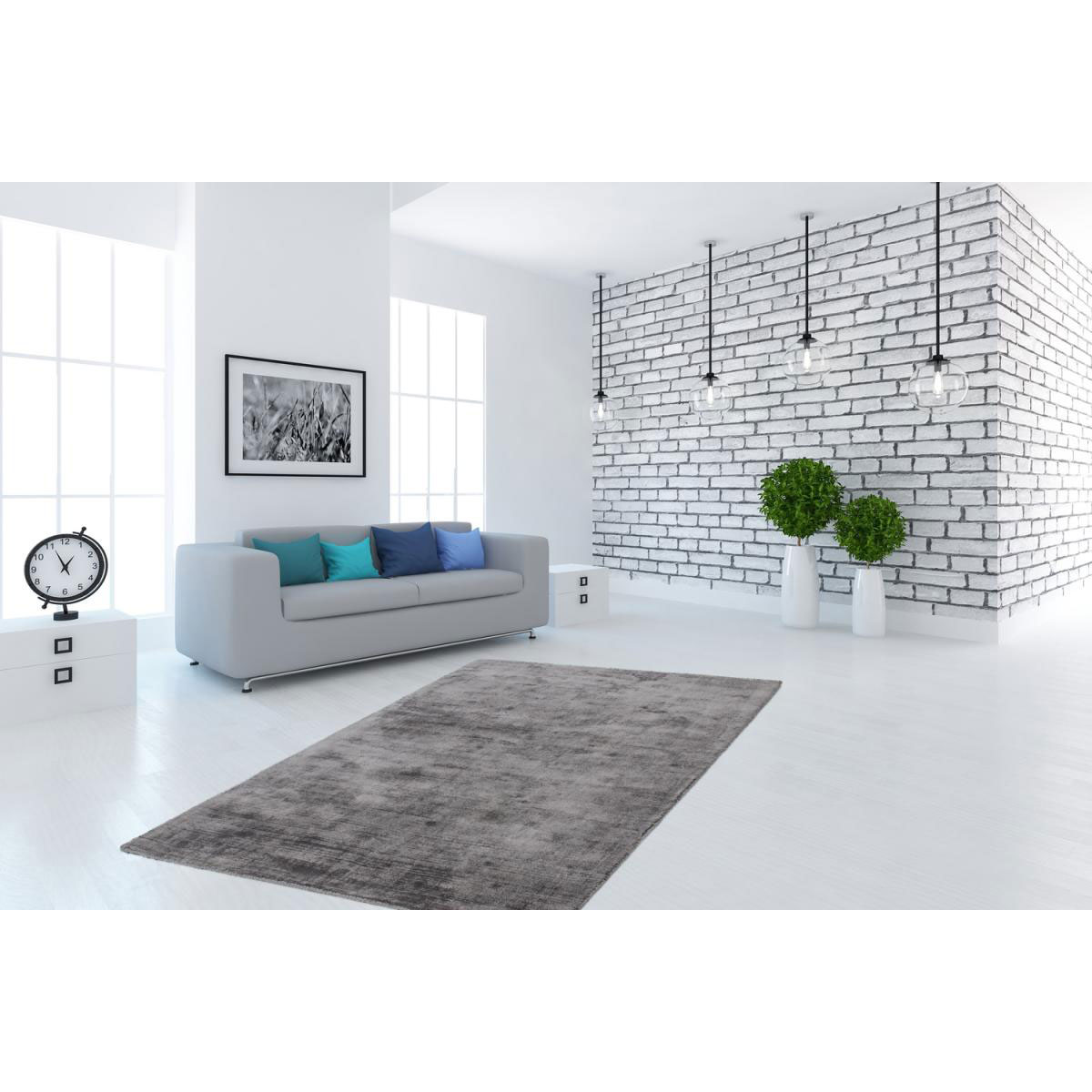 Kurzflorteppich „Luxury 110“ Grau/Anthrazit, 120x170cm Bild 2