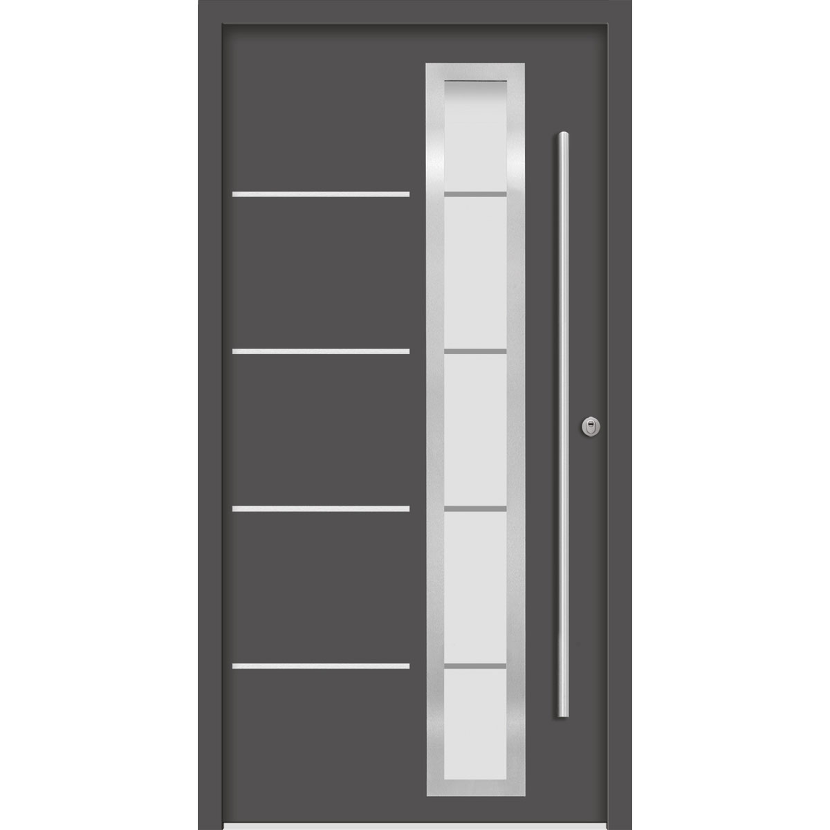 SplenDoor Premium-Haustür Passivedoor Uppsala RC2 energiesparend einbruchsicher anthrazit 110 x 210 cm rechts