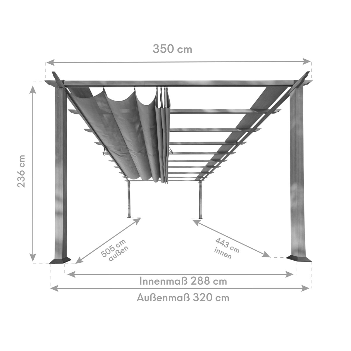 Paragon Outdoor Outdoor Pergola Florida 1116 350x505x236cm Dunkelbraun Bild 8
