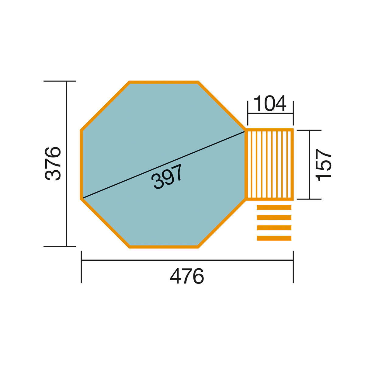 Weka Holzpool-Set 593 B inklusive Edelstahlleiter Vlies Innenfolie Sand-Filteranlage Bild 3