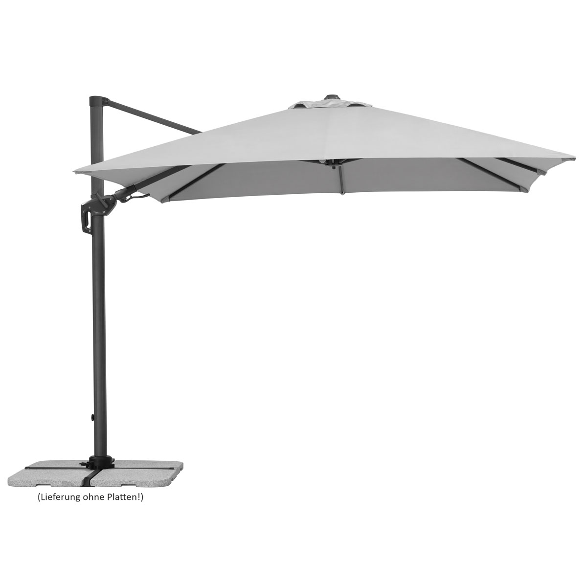 Schneider Schirme Sonnenschirm Rhodos Twist 300 x 300 cm silbergrau